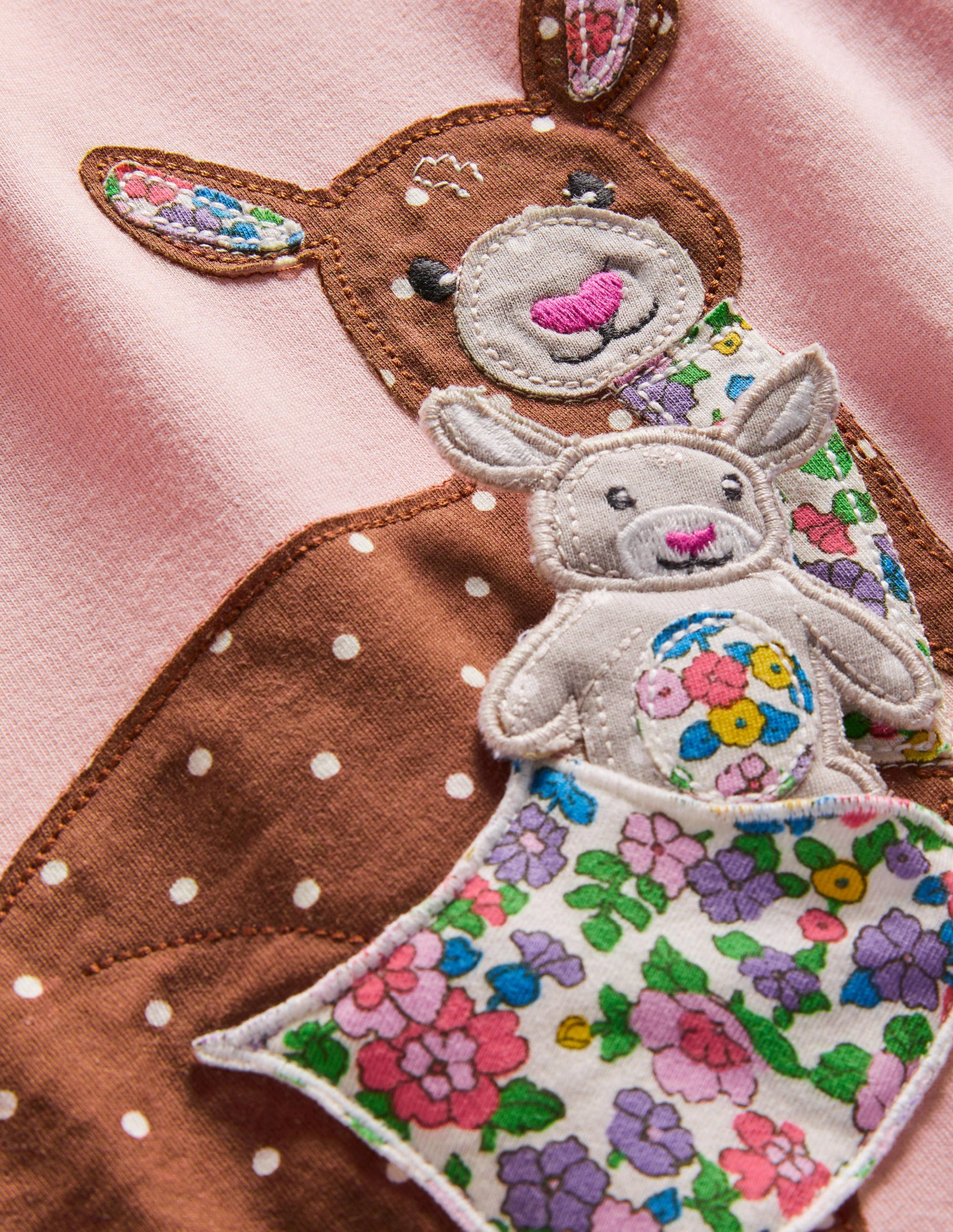 Appliqué Pop Out T-shirt-Provence Dusty Pink Kangaroo - Image 3