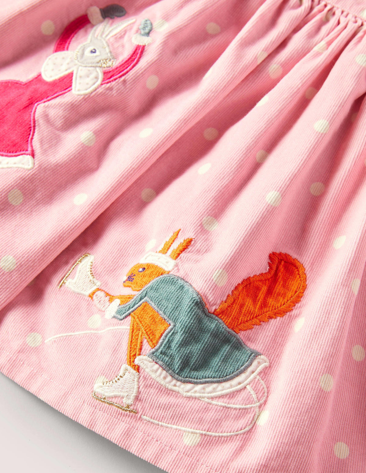 Cord Appliqué Skirt-Ice Skating Animals-3