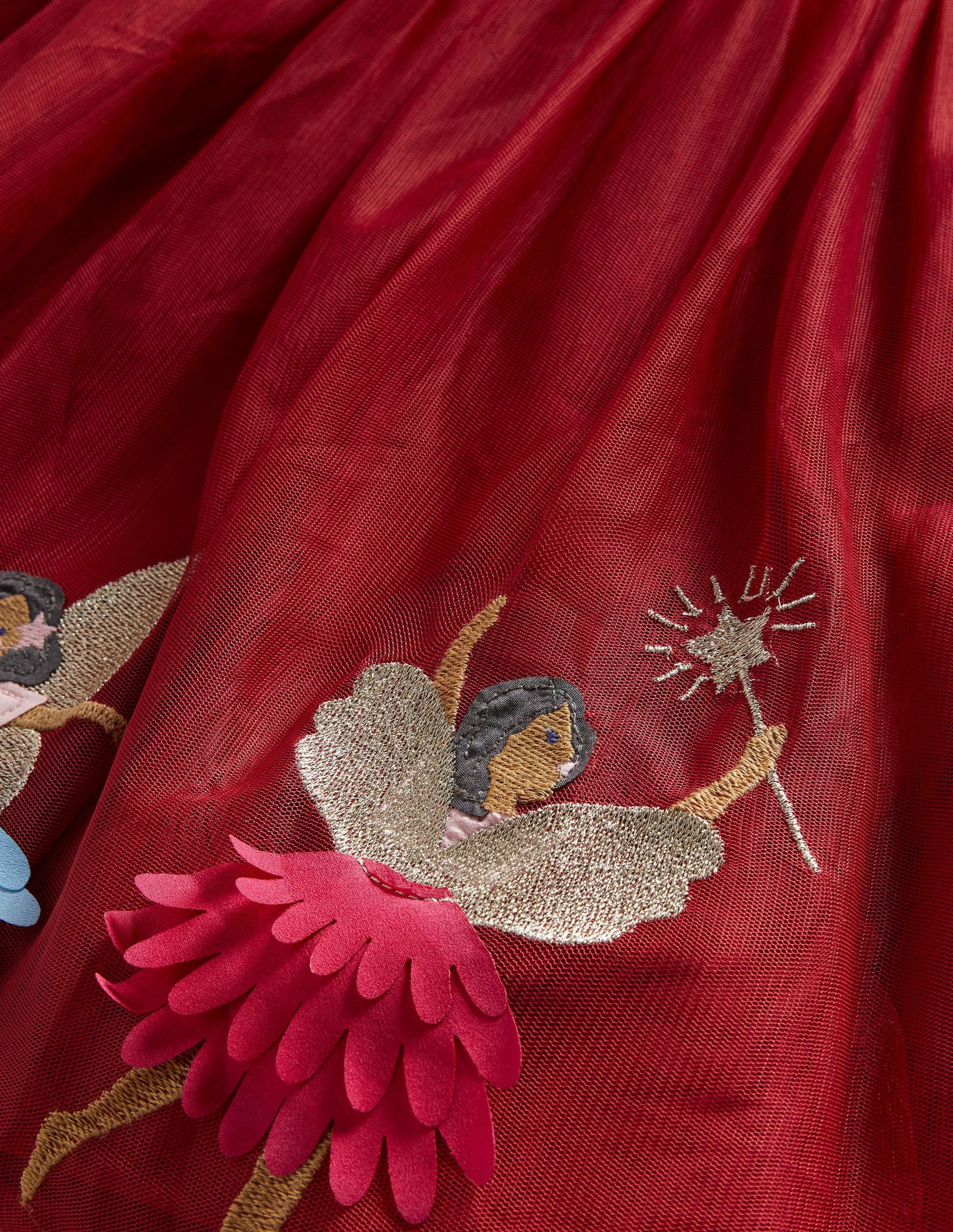 Red Velvet Tulle Party Dress-Russet Red Fairies - Image 3