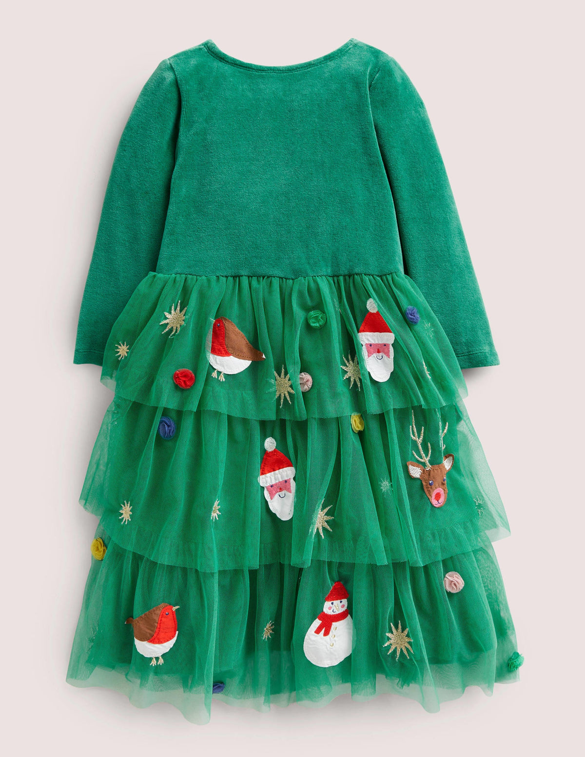 Green Tiered Tulle Christmas Party Dress-Shady Glade Green Christmas - Image 2