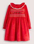 Red Embroidered Chrismas Party Dress-Rockabilly Red