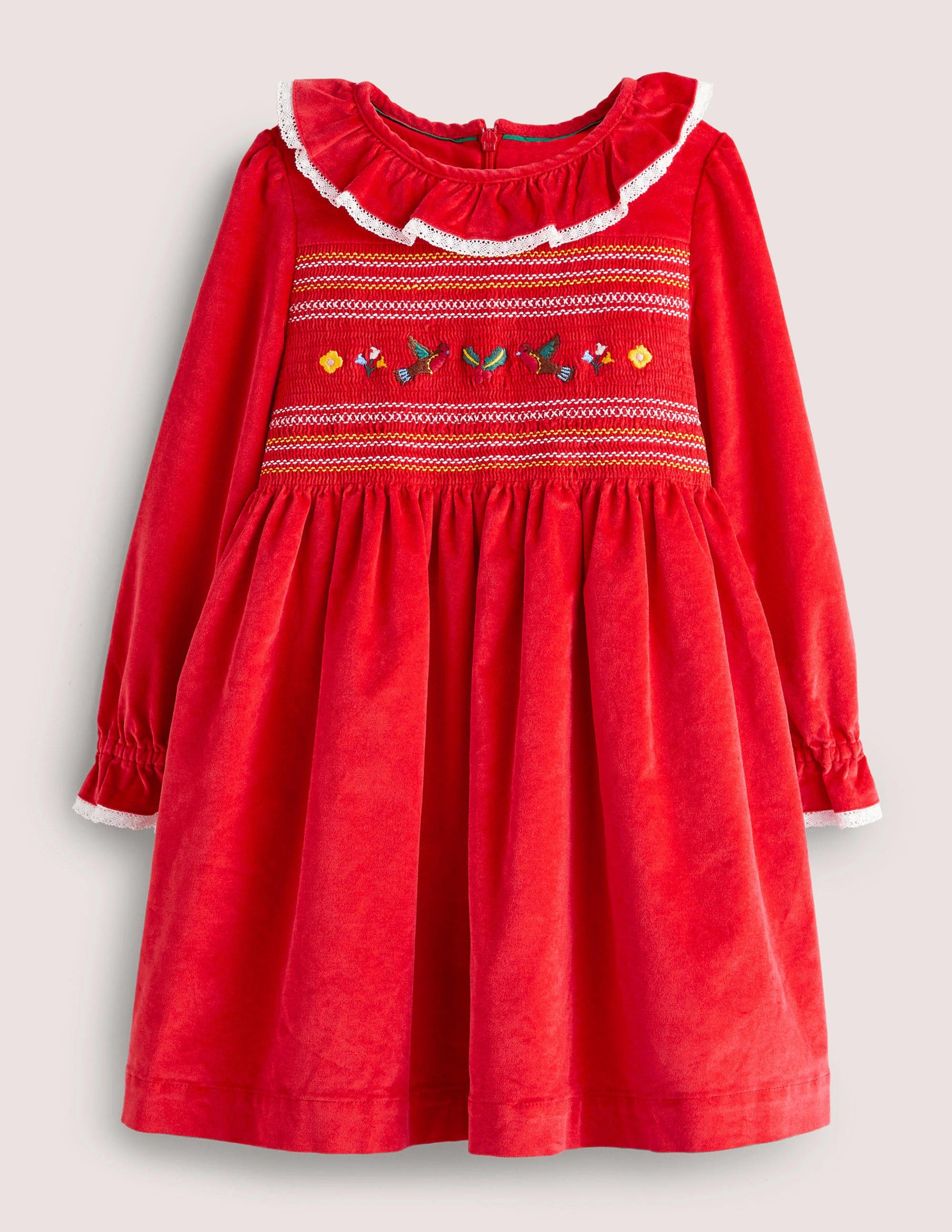 Red Embroidered Chrismas Party Dress-Rockabilly Red-1