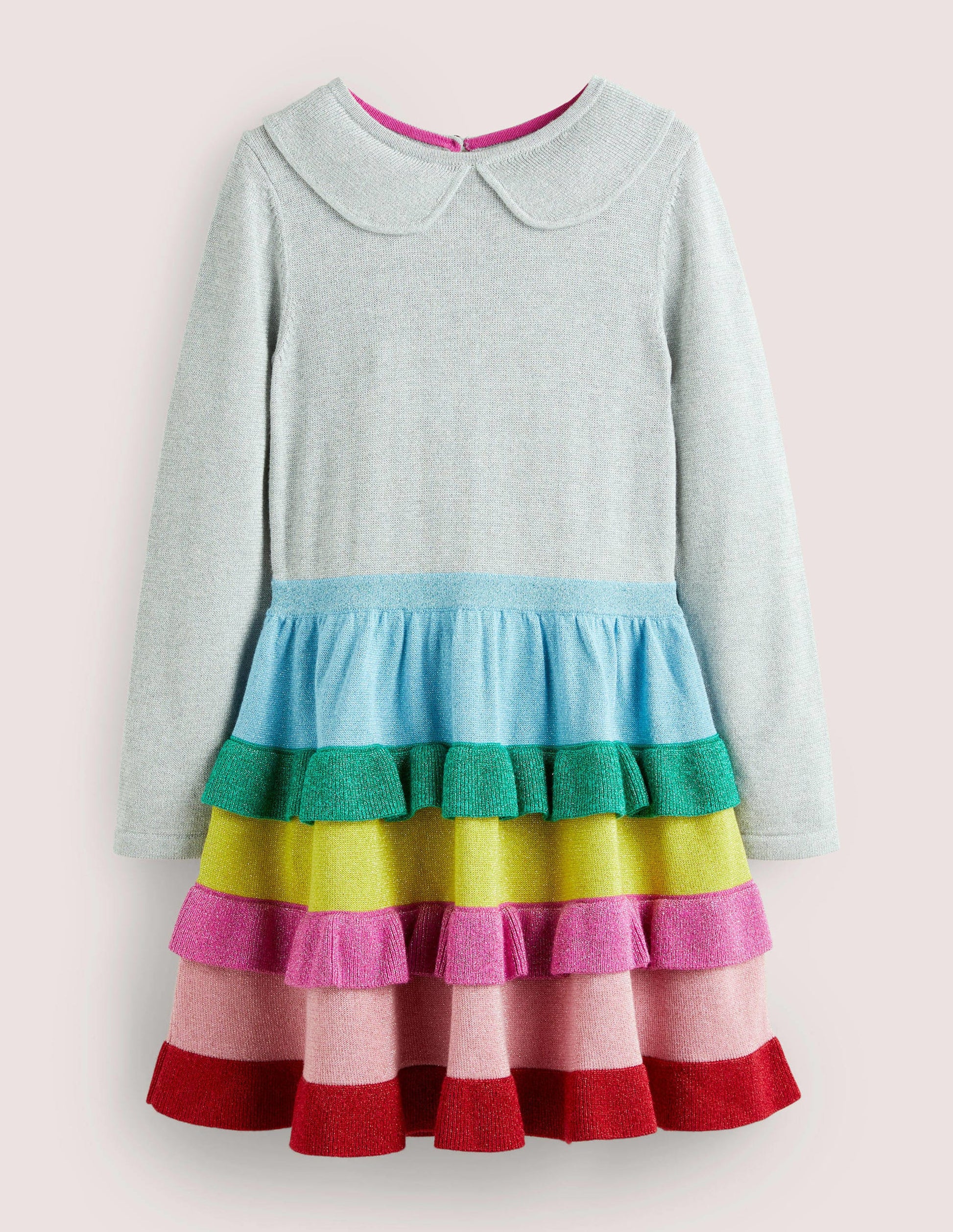 Rainbow Sparkle Knitted Dress-Multi Rainbow-1