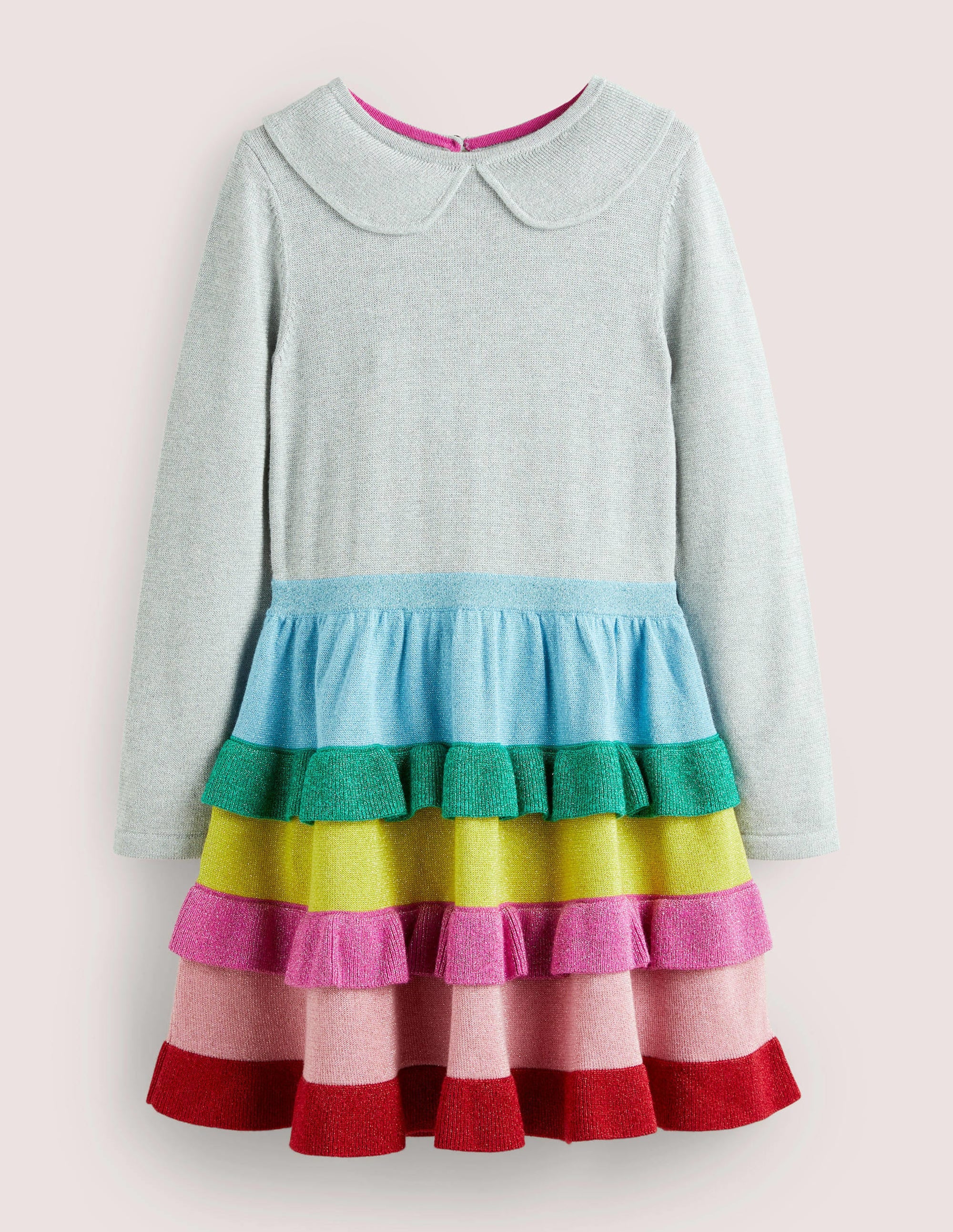 Rainbow Sparkle Knitted Dress-Multi Rainbow - Image 1