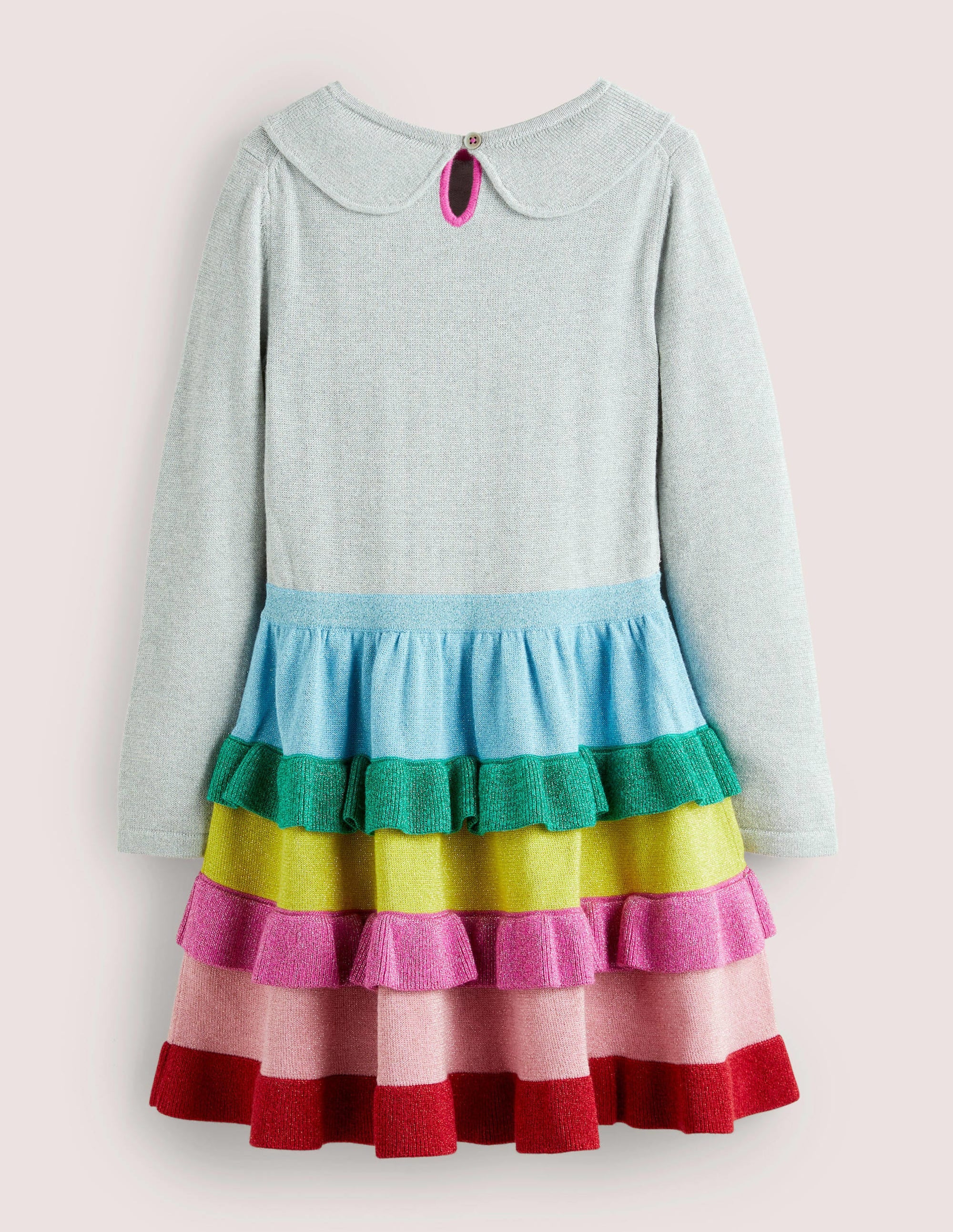 Rainbow Sparkle Knitted Dress-Multi Rainbow - Image 2