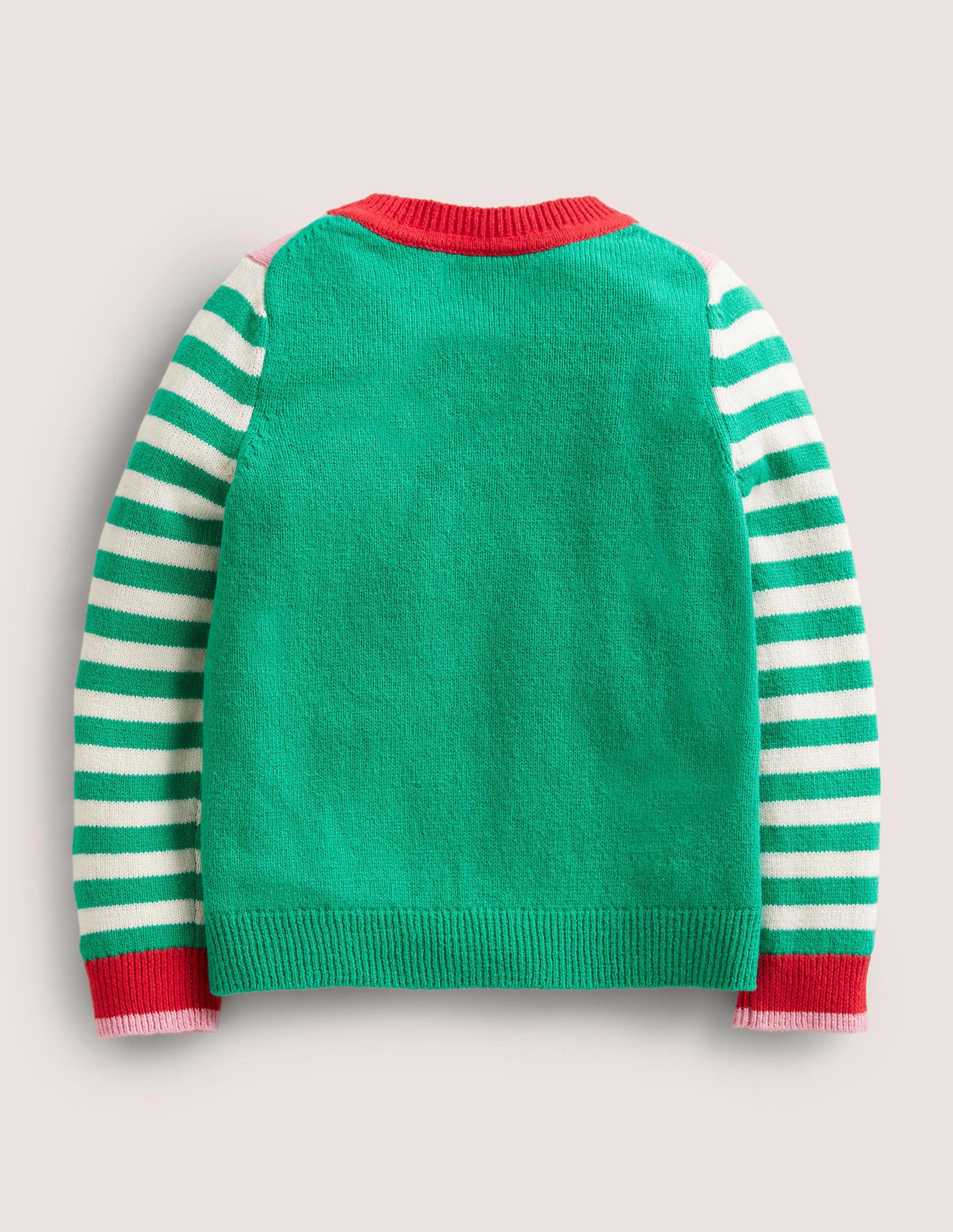 Green Stripe Elf Pompom Christmas Jumper-Green Pepper Elf-2