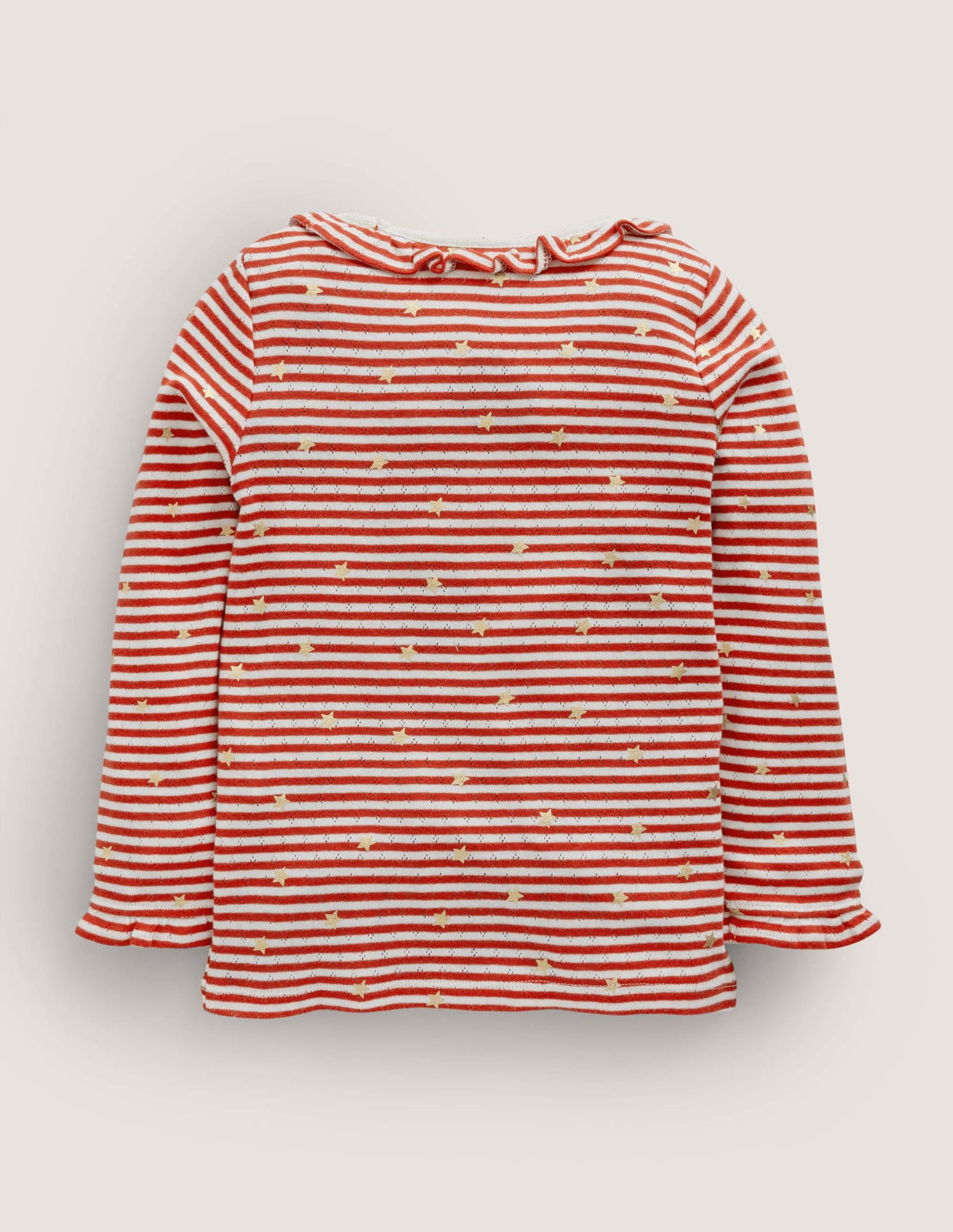 Sparkly Ruffle Pointelle Top-Rockabilly Red/Ivory-2