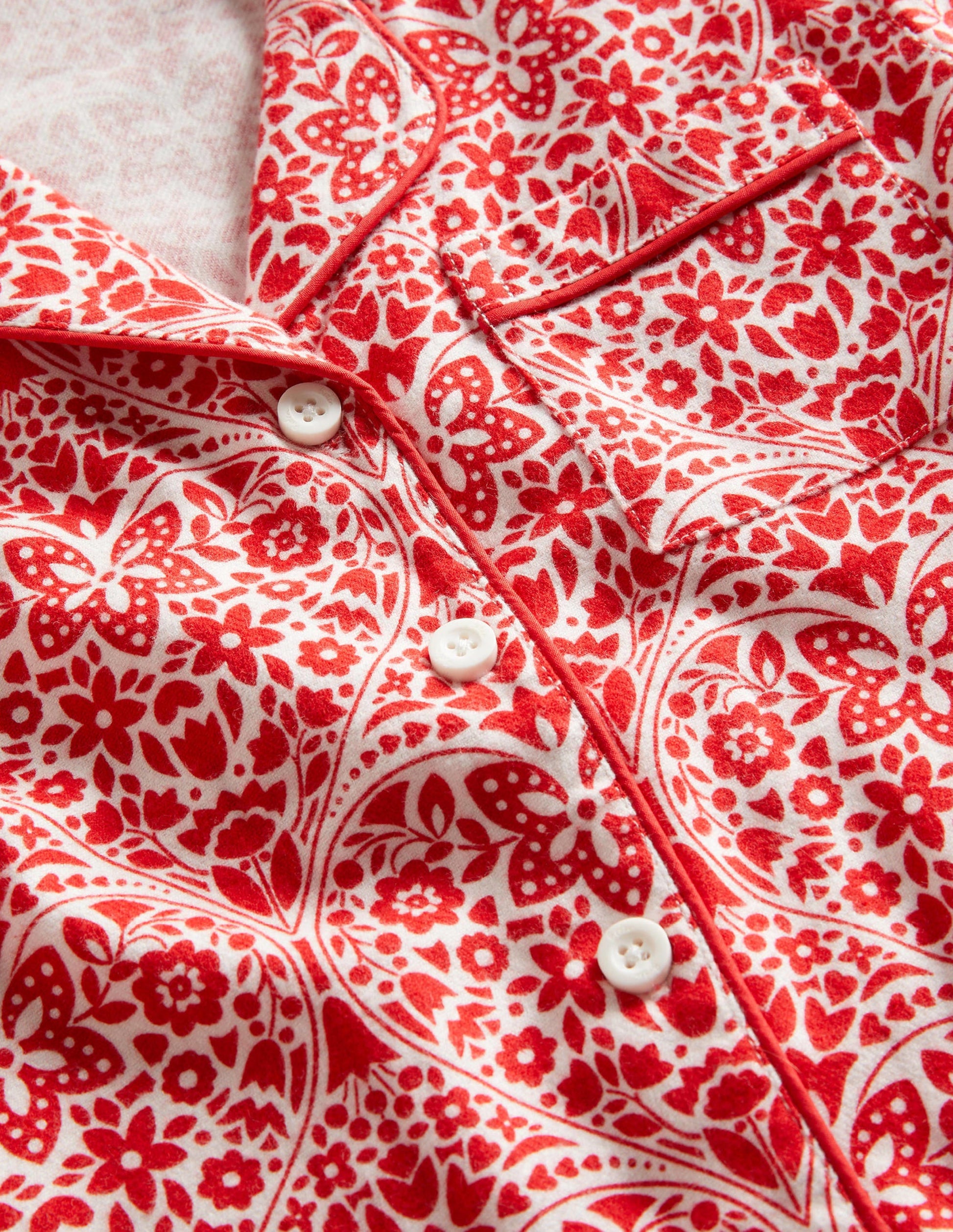 Woven Mini Me Pyjama Set-Rockabilly Red Folk Hearts-3