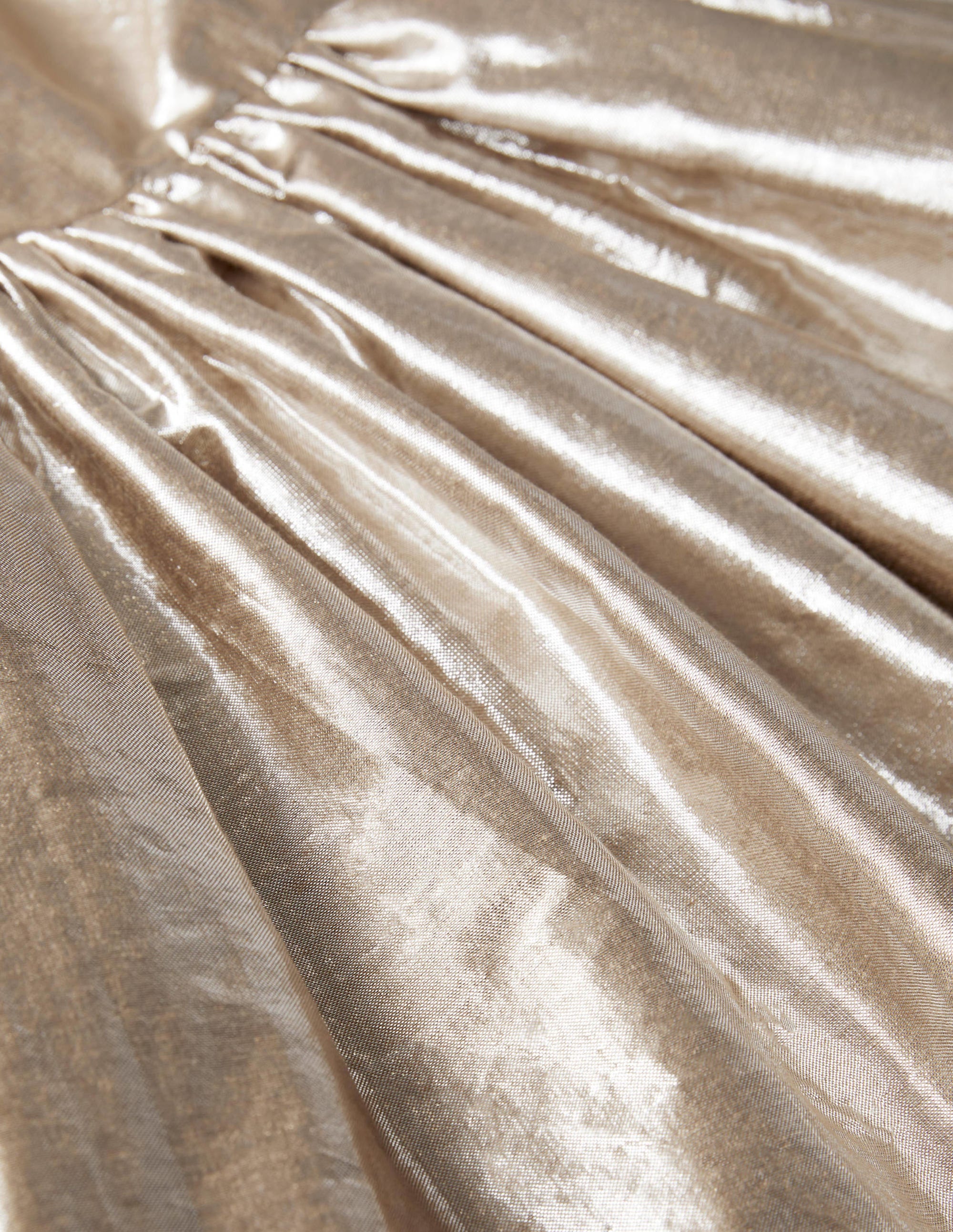 Metallic Gold Bow Party Dress-Gold Metallic - Image 3