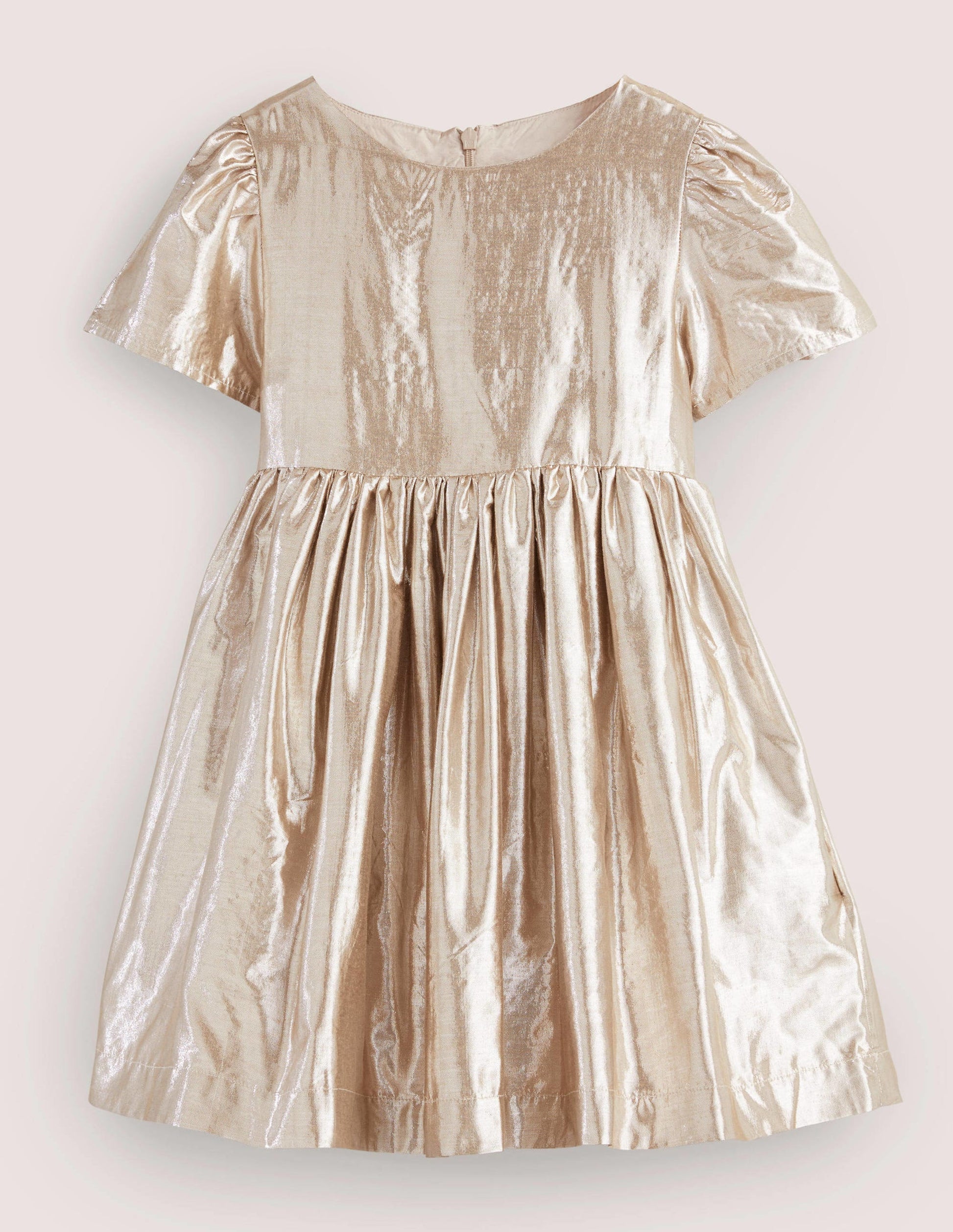Metallic Gold Bow Party Dress-Gold Metallic-1
