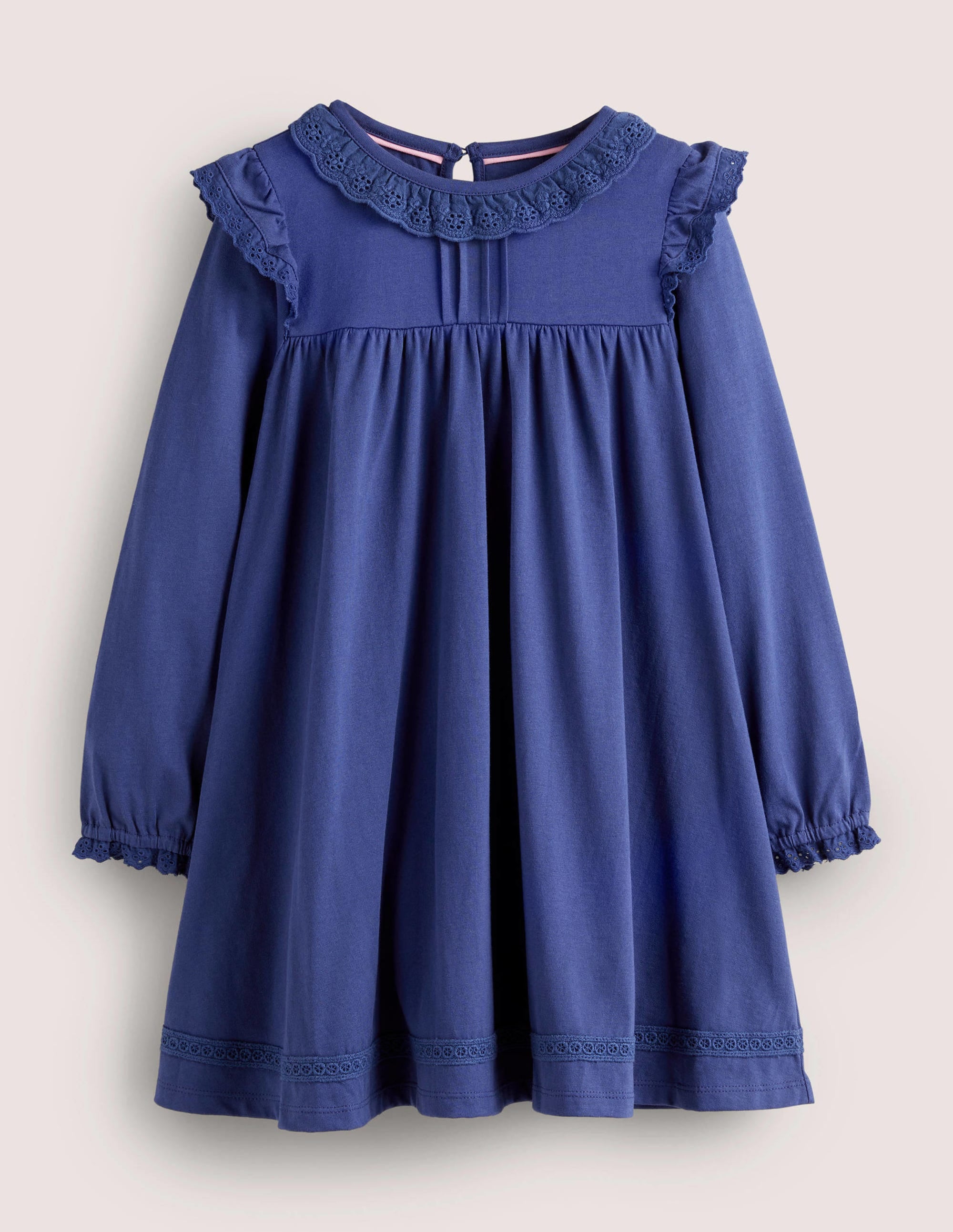 Broderie Frill Dress-Starboard Blue - Image 1