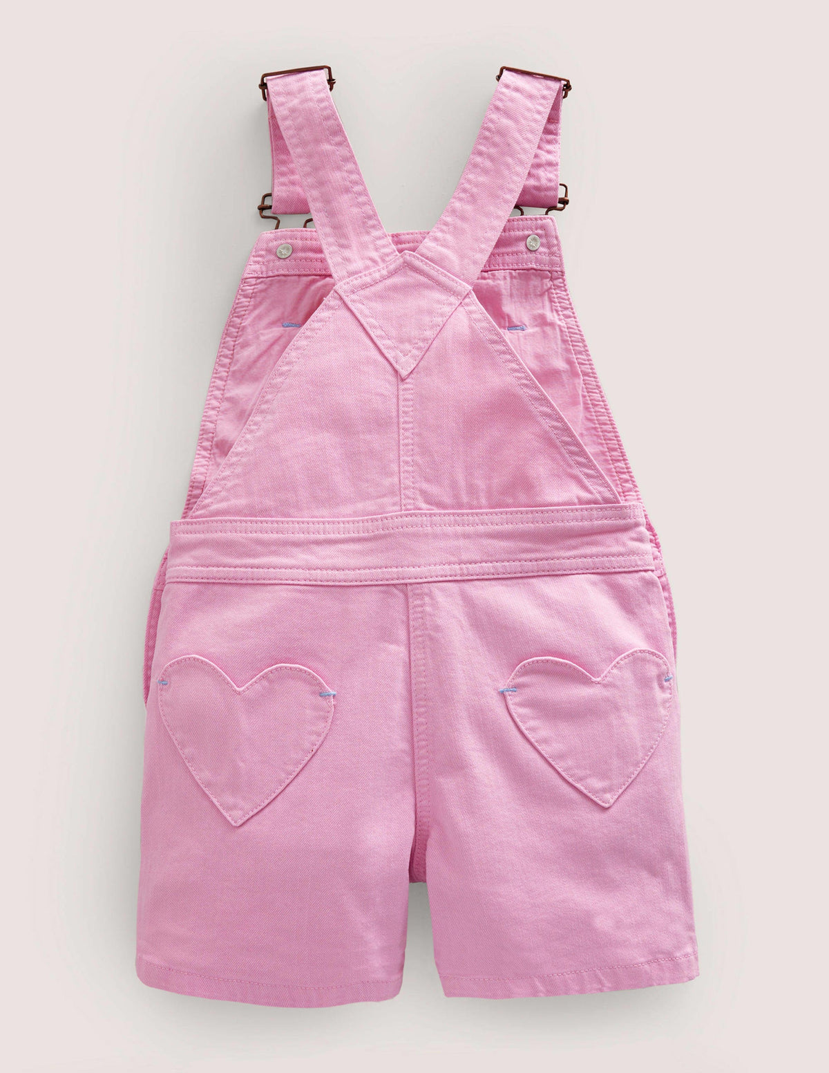 Heart Pocket Short Dungarees-Lilac Pink - Image 2