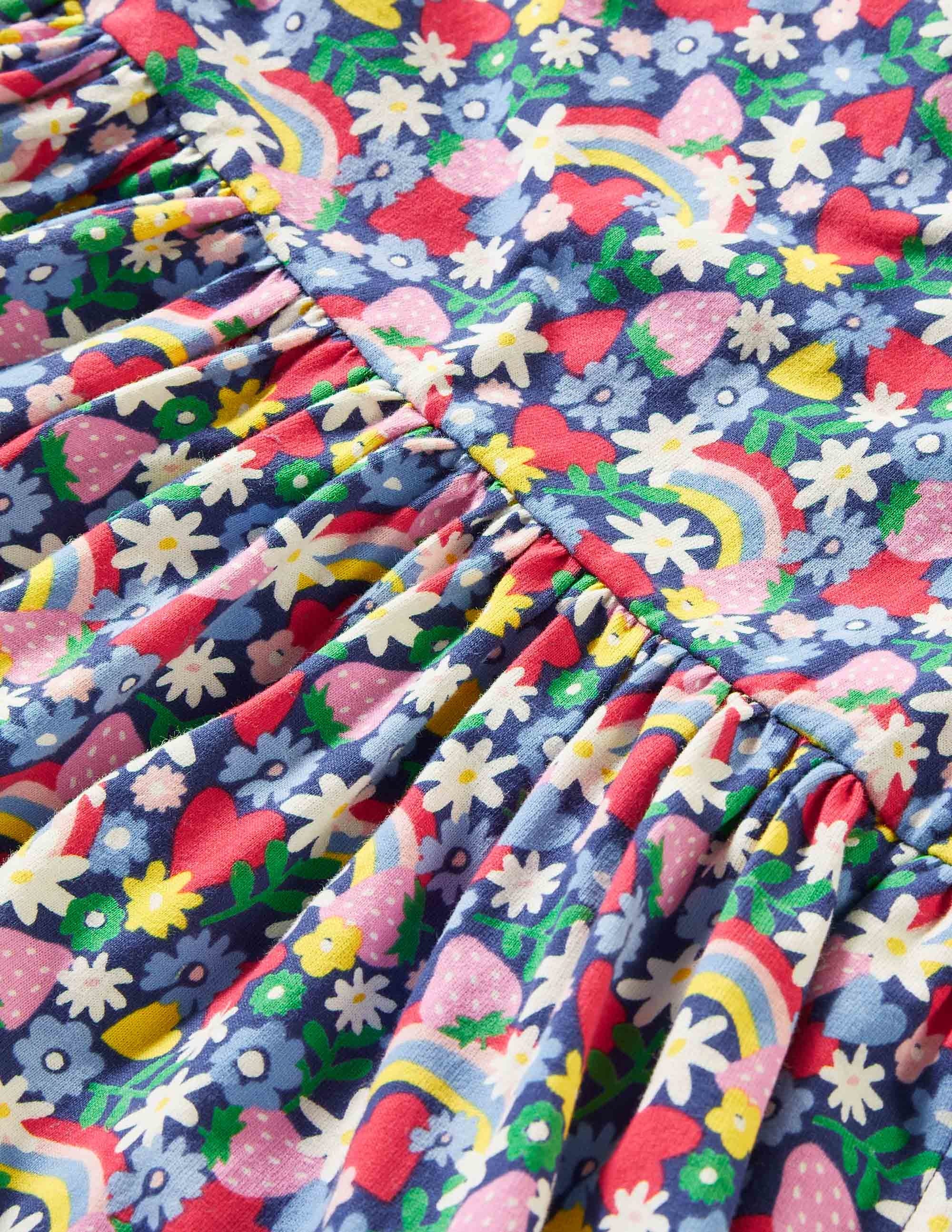 Puff Sleeve Jersey Dress-Multi Rainbow - Image 3