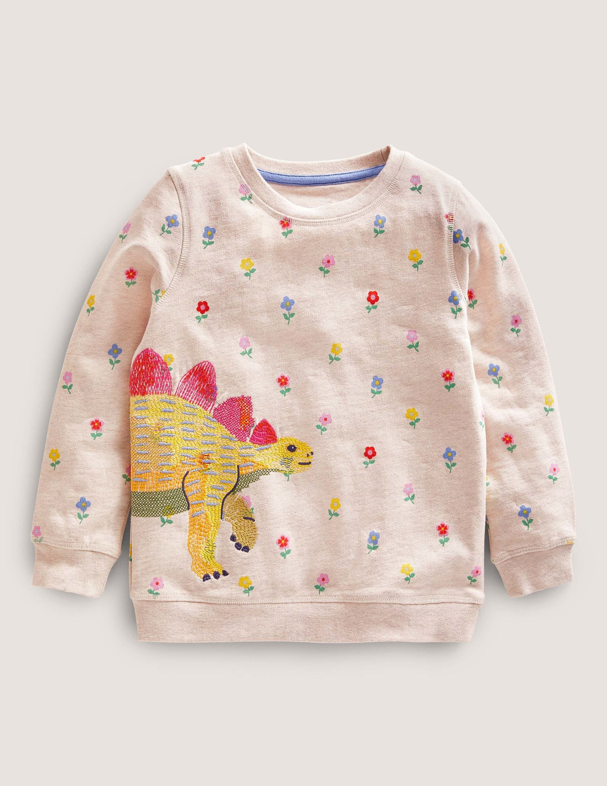 Superstitch Sweatshirt-Oatmeal Marl Dinosaur-1