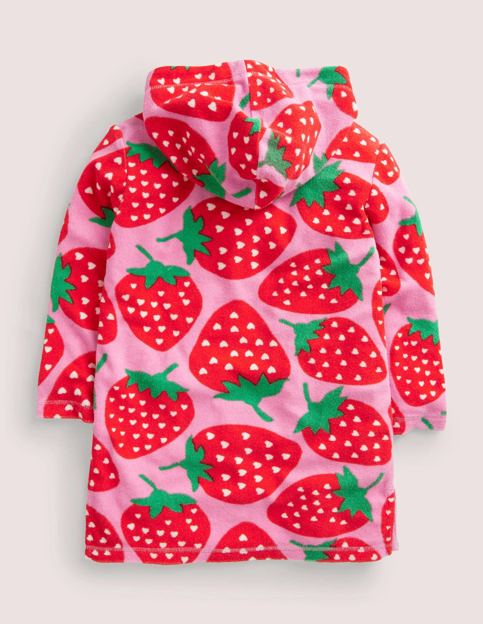 Pattern Towelling Beach Dress-Tickled Pink Strawberries-2