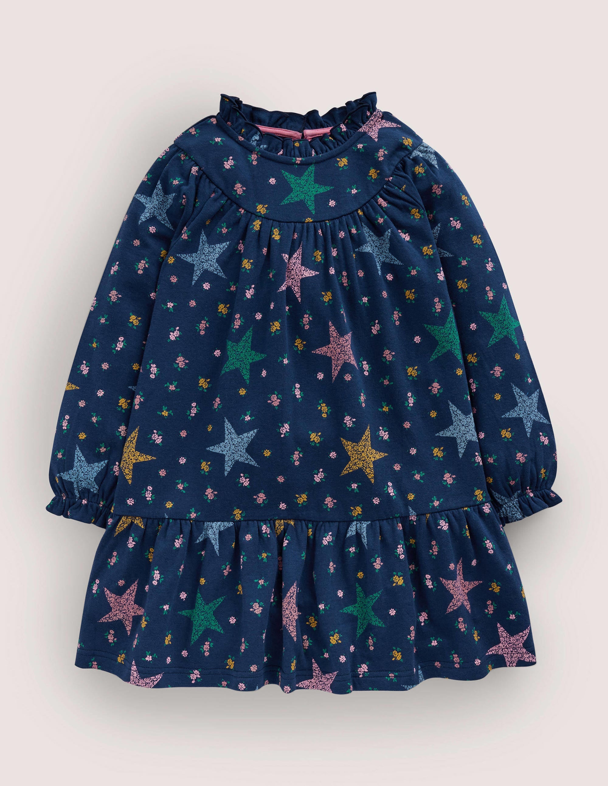 Lightweight Sweat Dress-College Navy Star Floral - Image 1