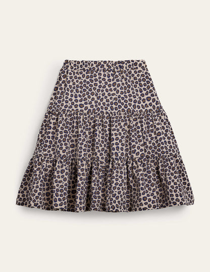 Three Tiered Midi Skirt-Leopard-2