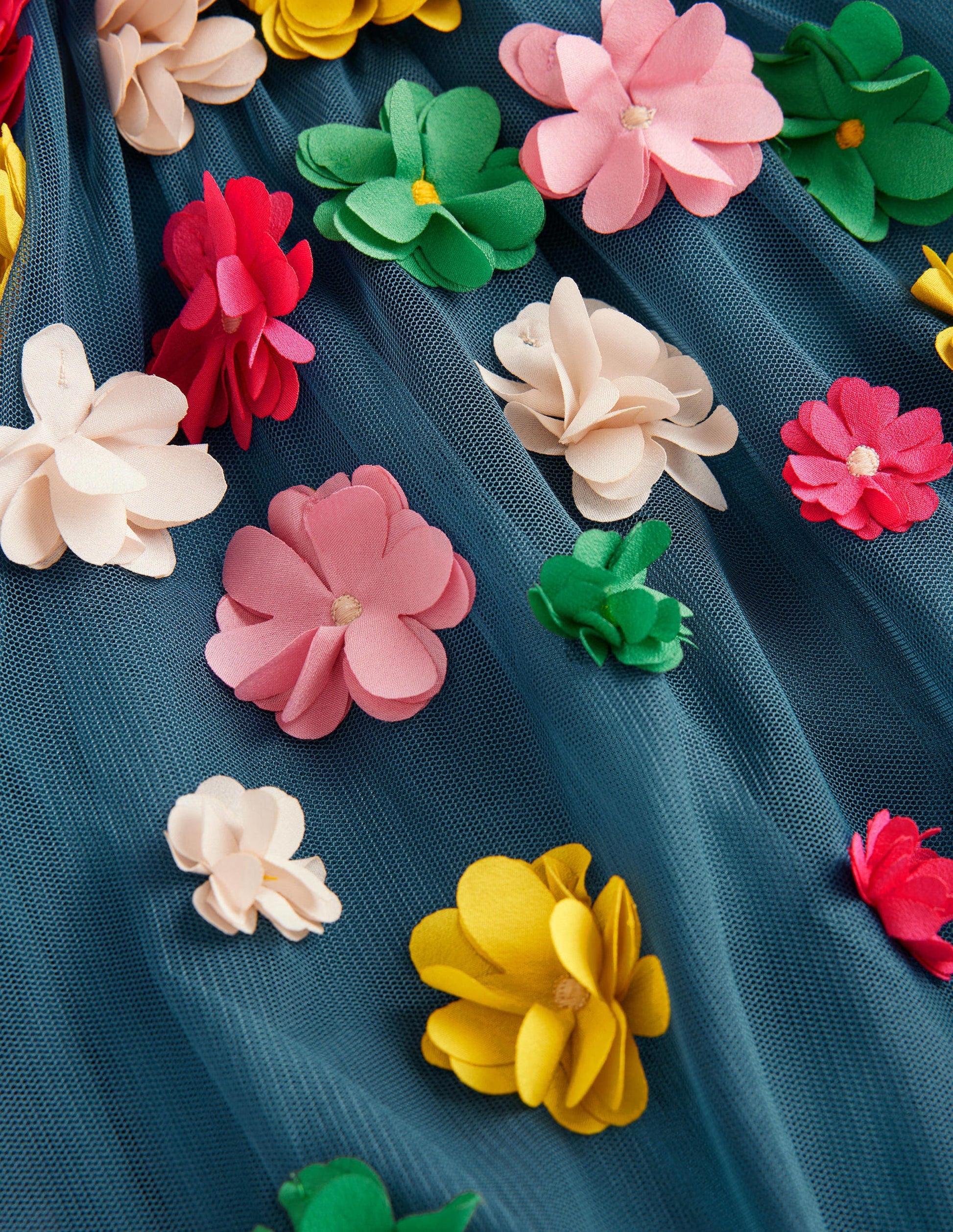 A line Flutter Flower Dress-Baltic Blue-3