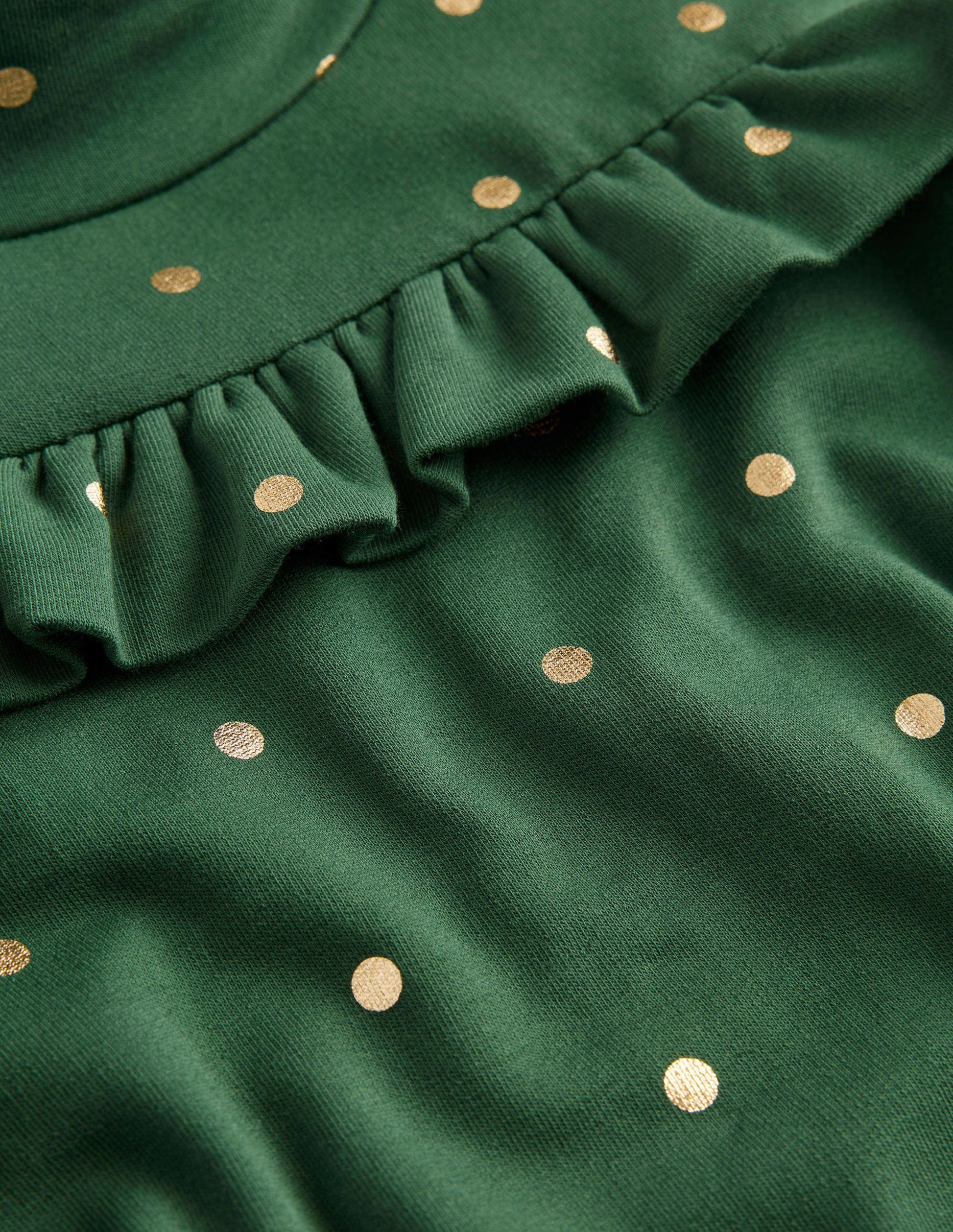 Roll Neck Midi Dress-Trekking Green/Gold Spot-3