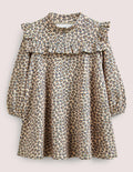 Roll Neck Midi Dress-Leopard