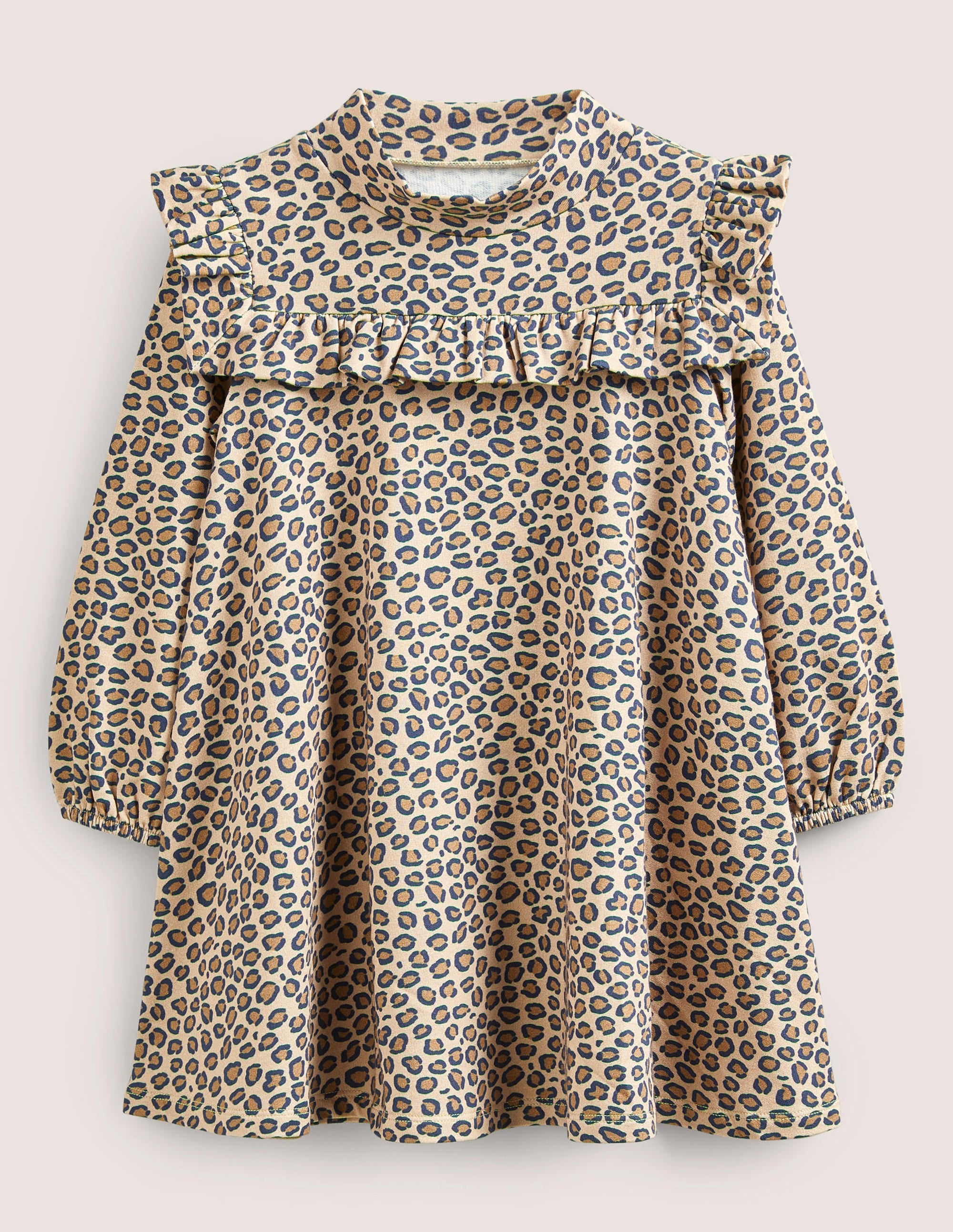 Roll Neck Midi Dress-Leopard - Image 1