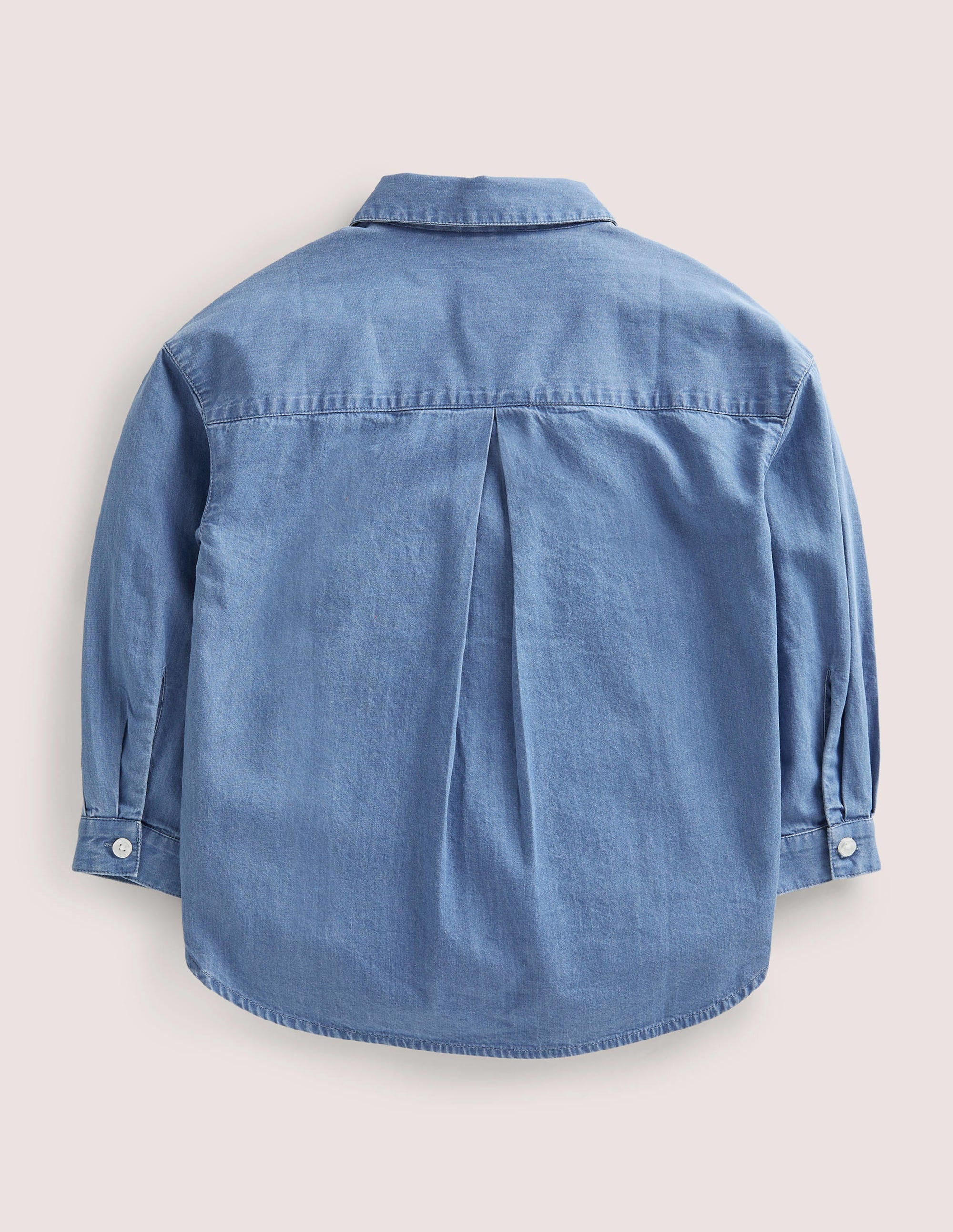 Relaxed Denim Shirt-Mid Vintage Denim - Image 2