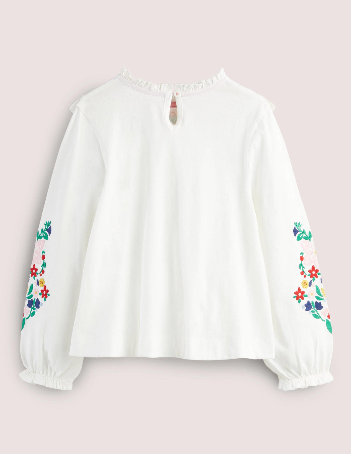 Embroidered Frilly Top-Ivory - Image 2