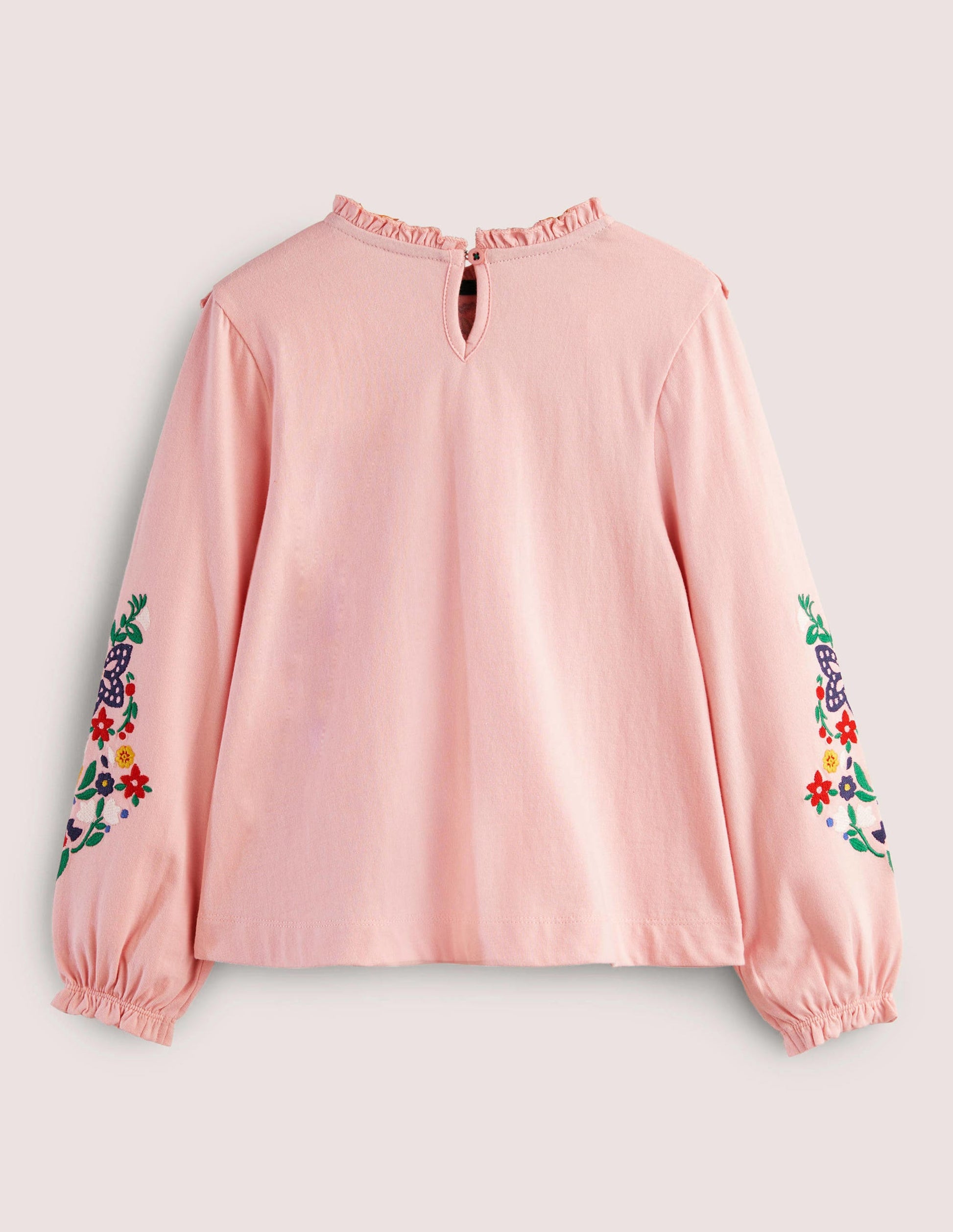 Embroidered Frilly Top-Boto Pink-2
