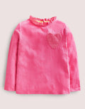 Long Sleeve Heart Pocket Top-Sweet William Pink