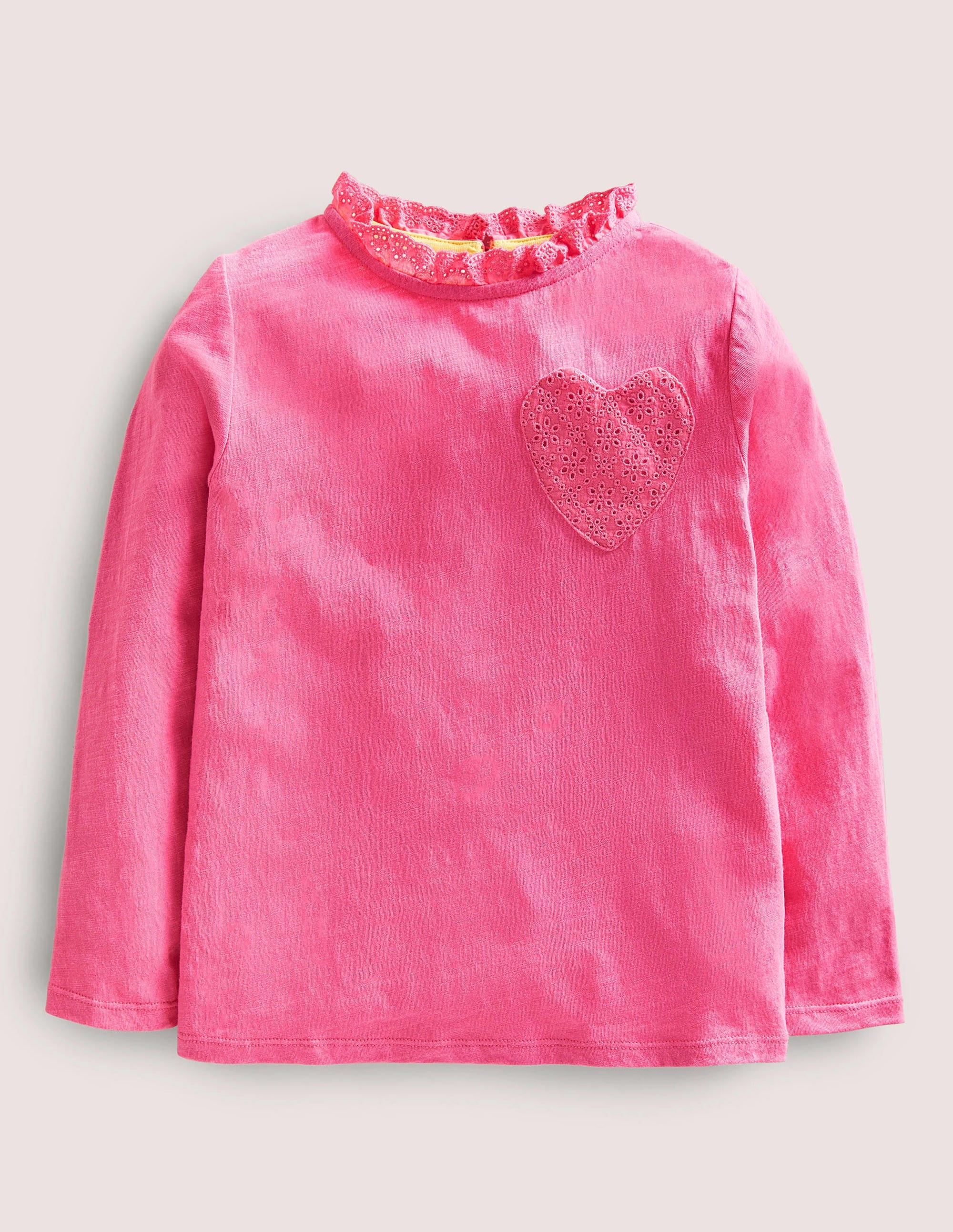 Long Sleeve Heart Pocket Top-Sweet William Pink - Image 1