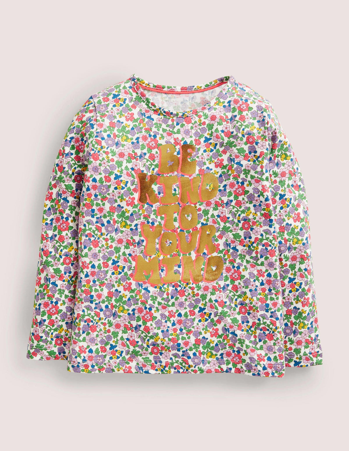 Long-Sleeved Logo Top-Be Kind Floral - Image 1