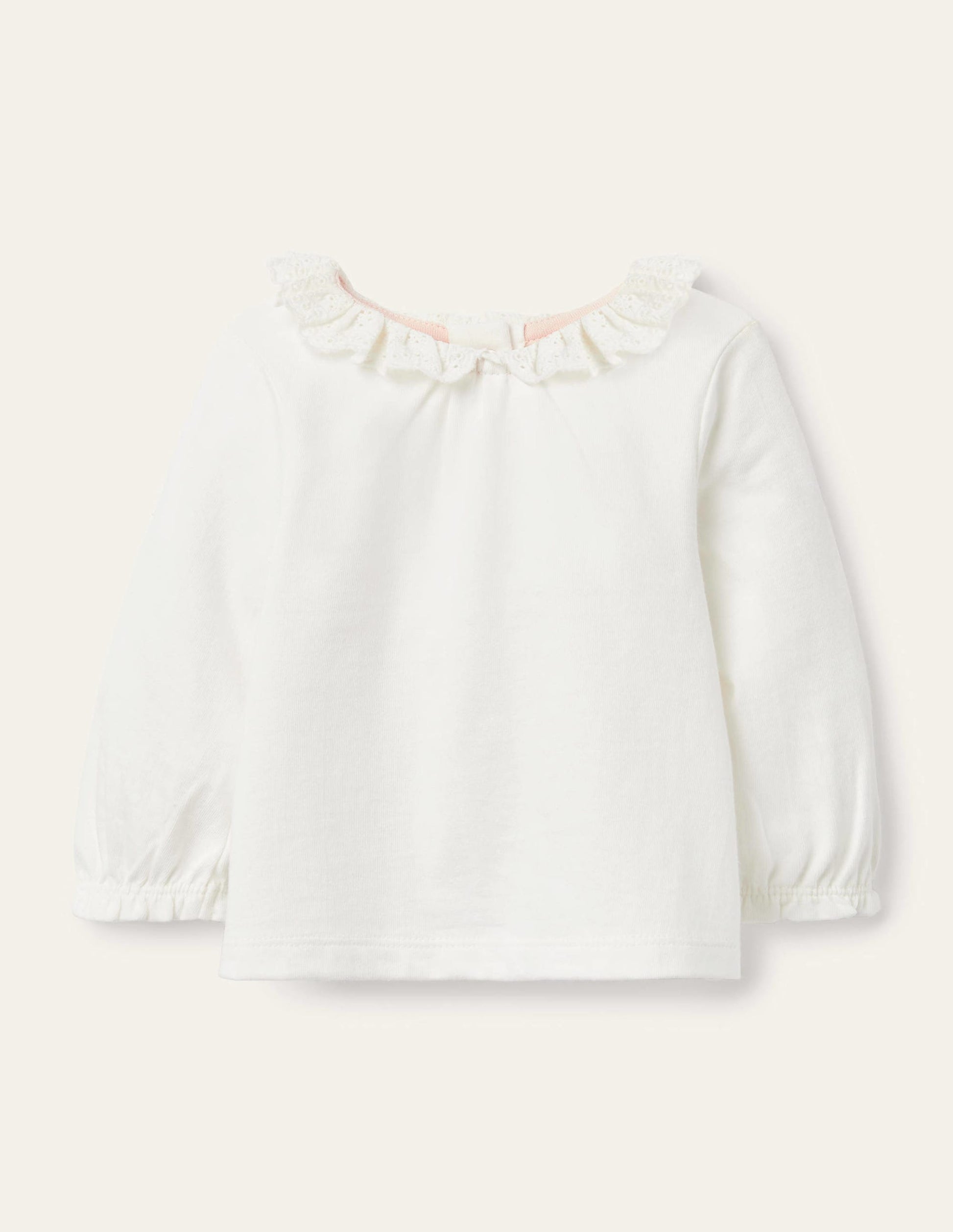 Long-Sleeved Broderie T-shirt-Ivory Broderie-1