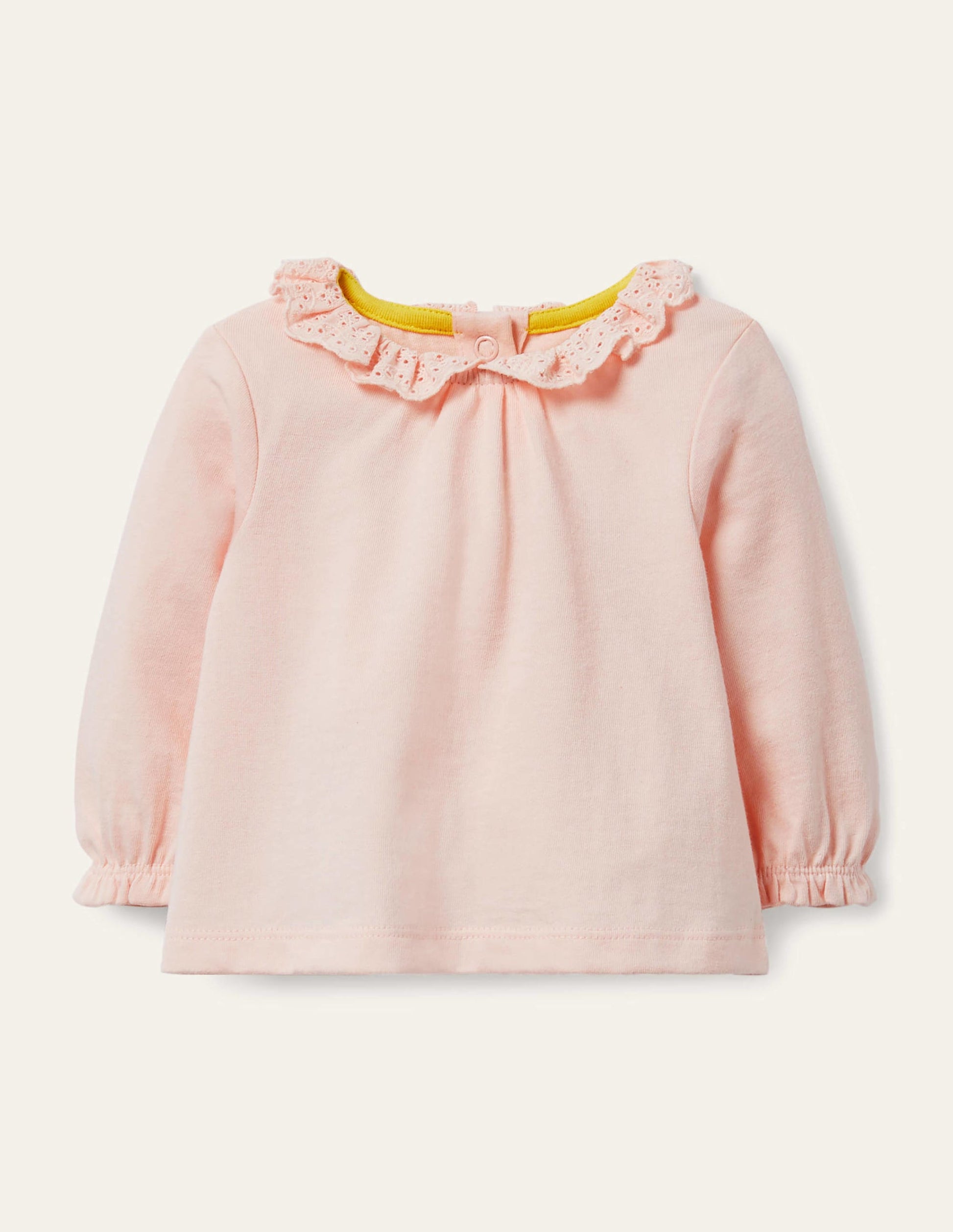 Long-Sleeved Broderie T-shirt-Provence Dusty Pink-1
