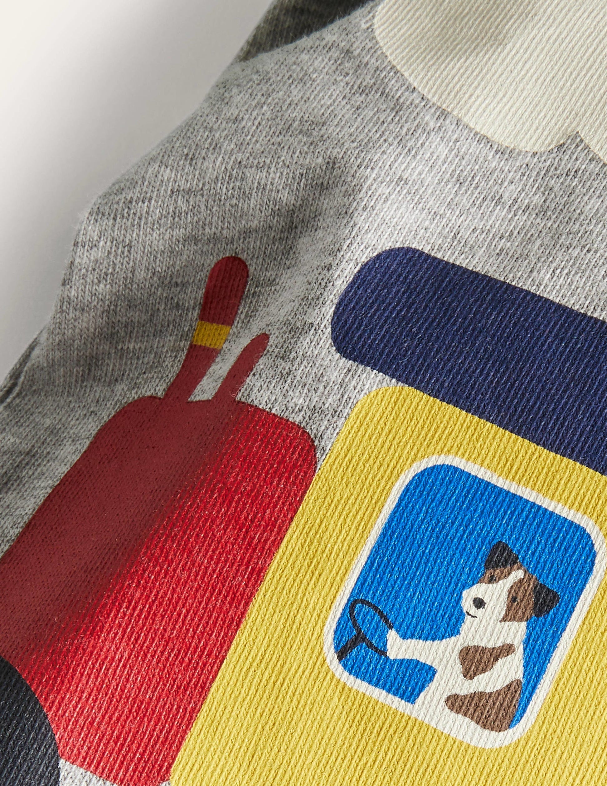 Printed Train T-Shirt-Grey Marl Train-3