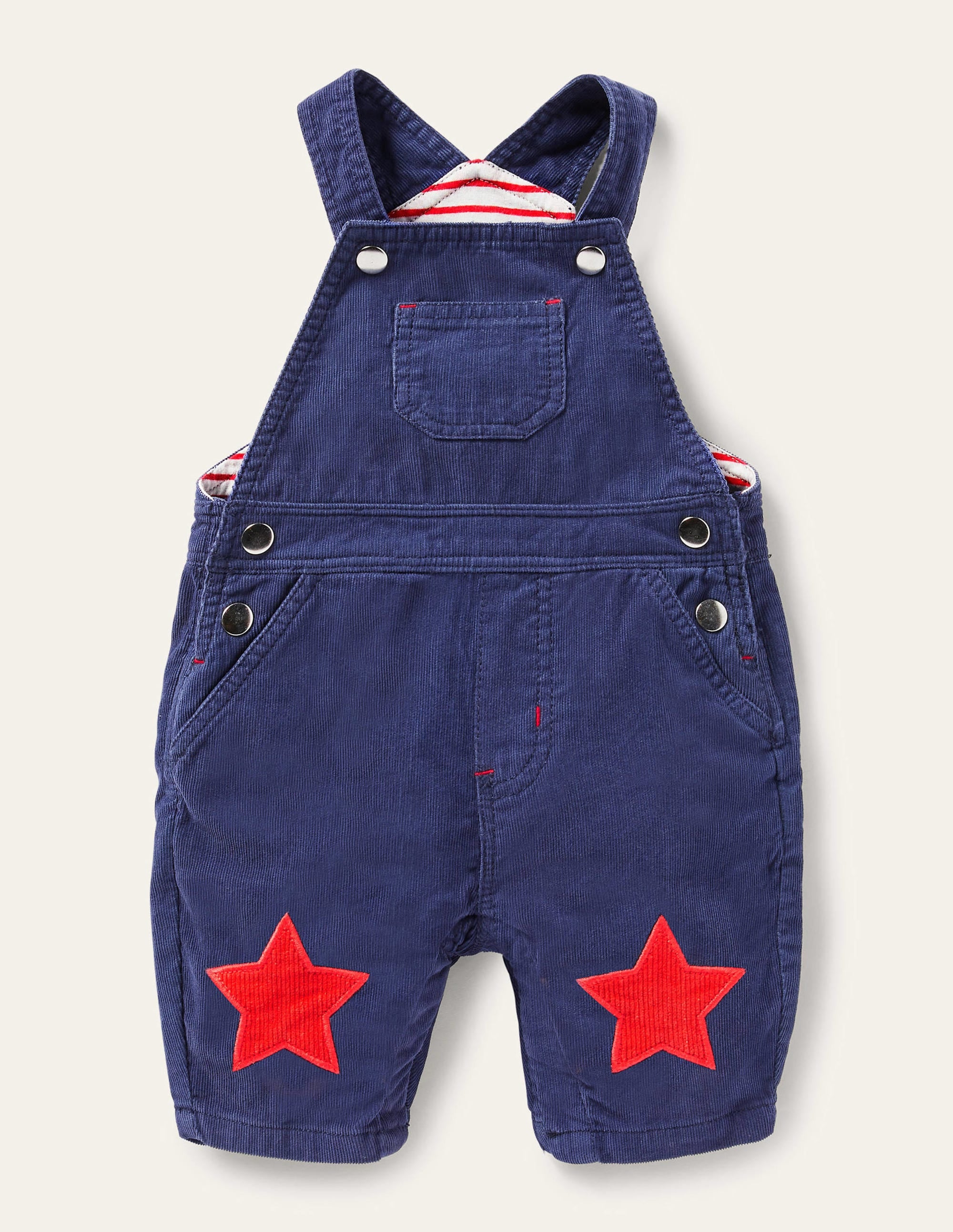 Jersey-lined Cord Dungarees-Starboard Blue - Image 1