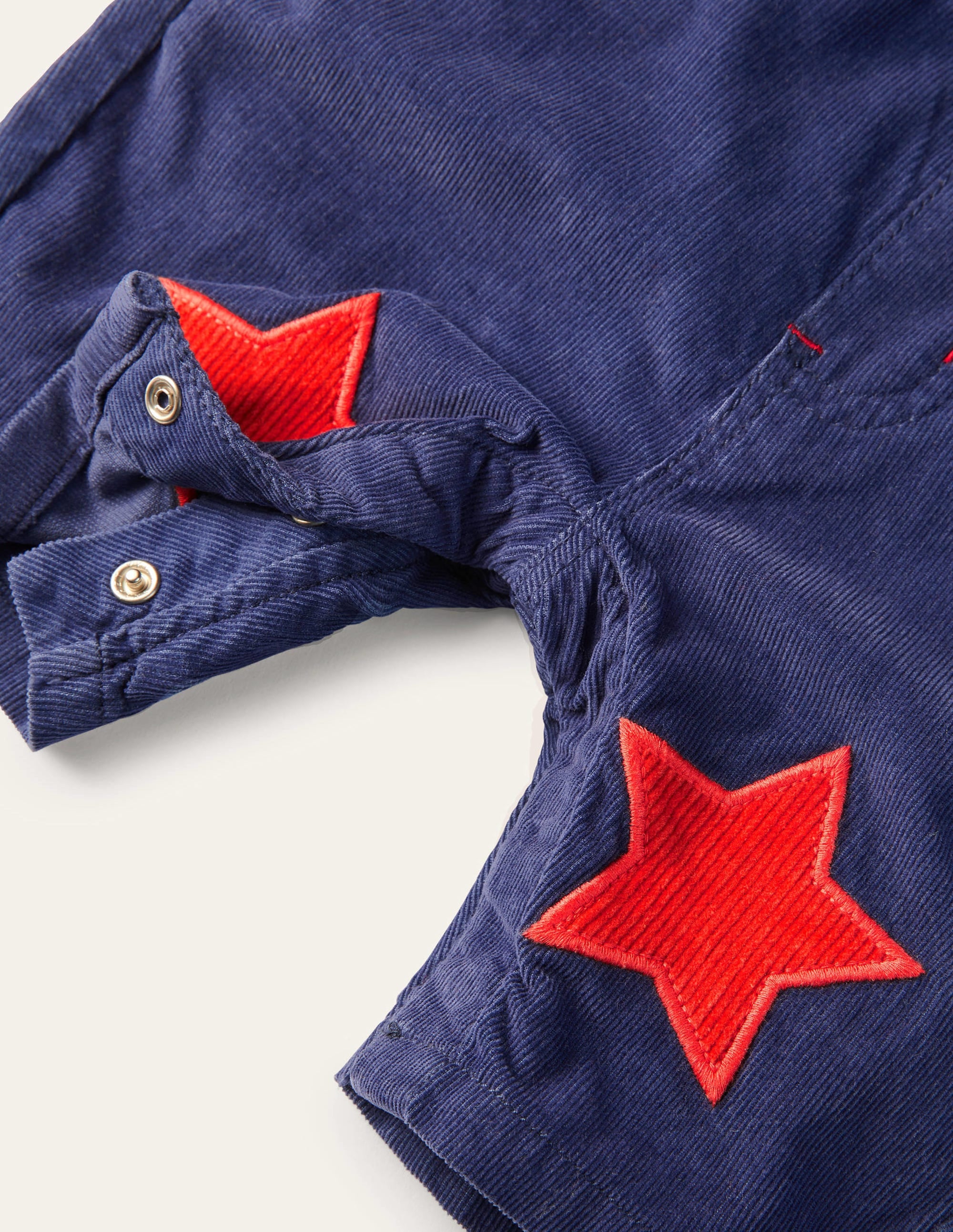 Jersey-lined Cord Dungarees-Starboard Blue - Image 3