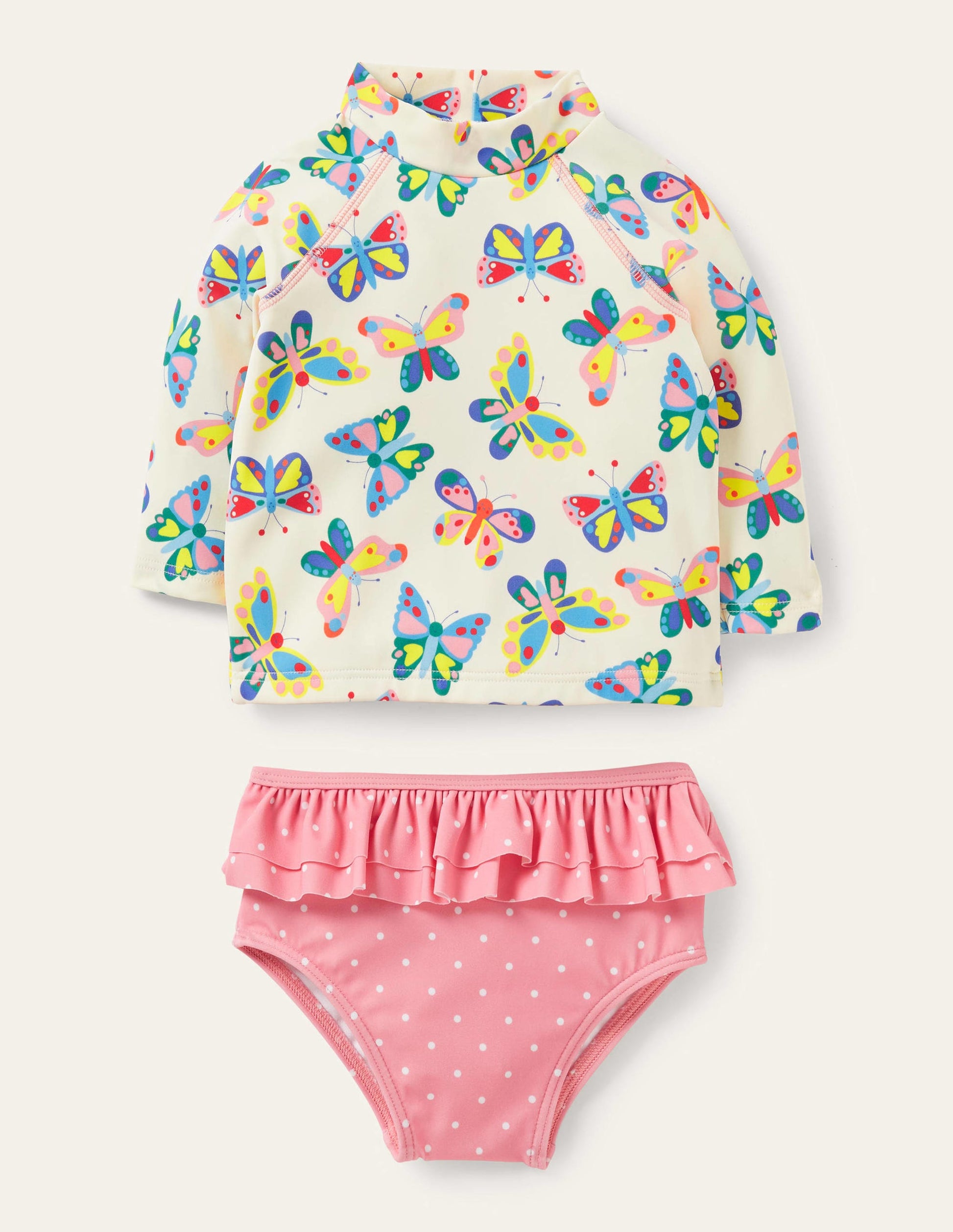 Rash Vest Set-Ivory Butterflies-1