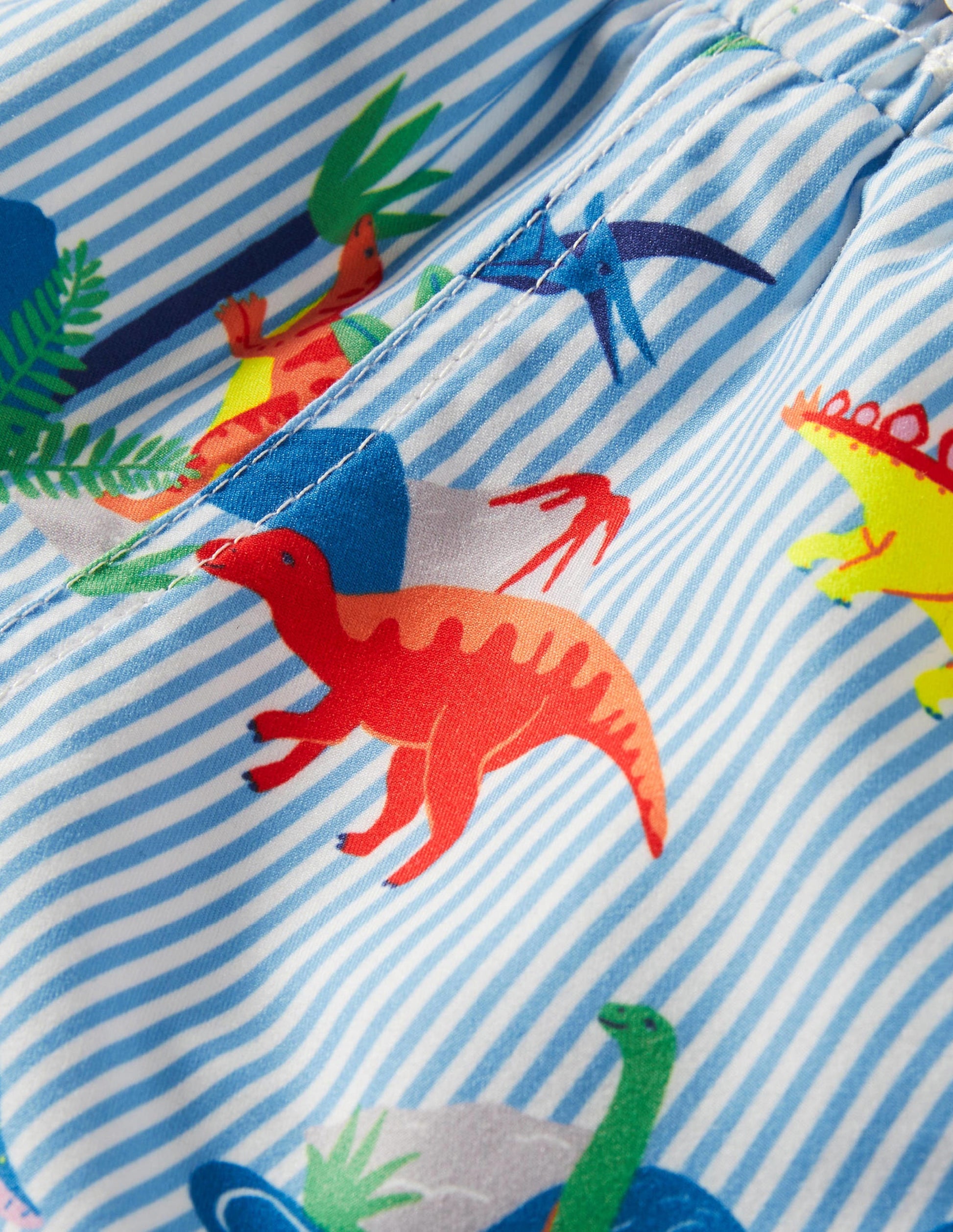 Swim Shorts-Surfboard Blue Dino Scene-3
