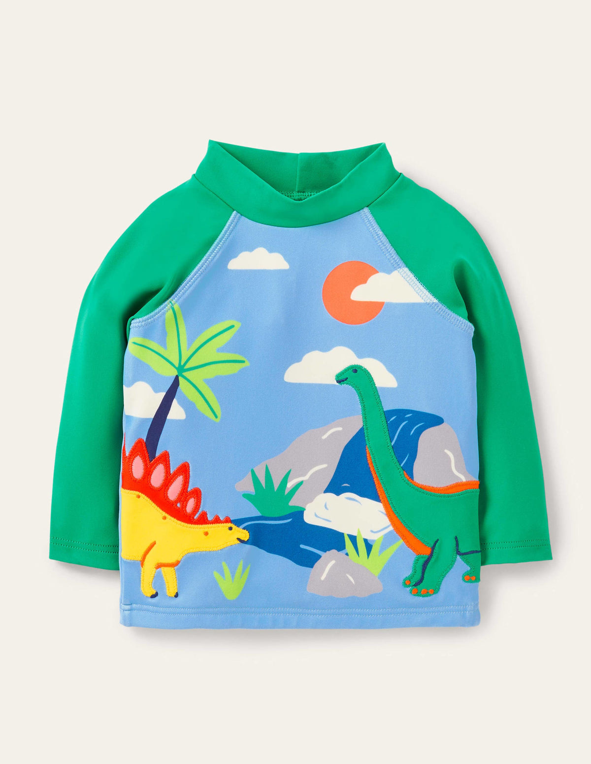 Rash Vest-Surfboard Blue Dino Scene - Image 1