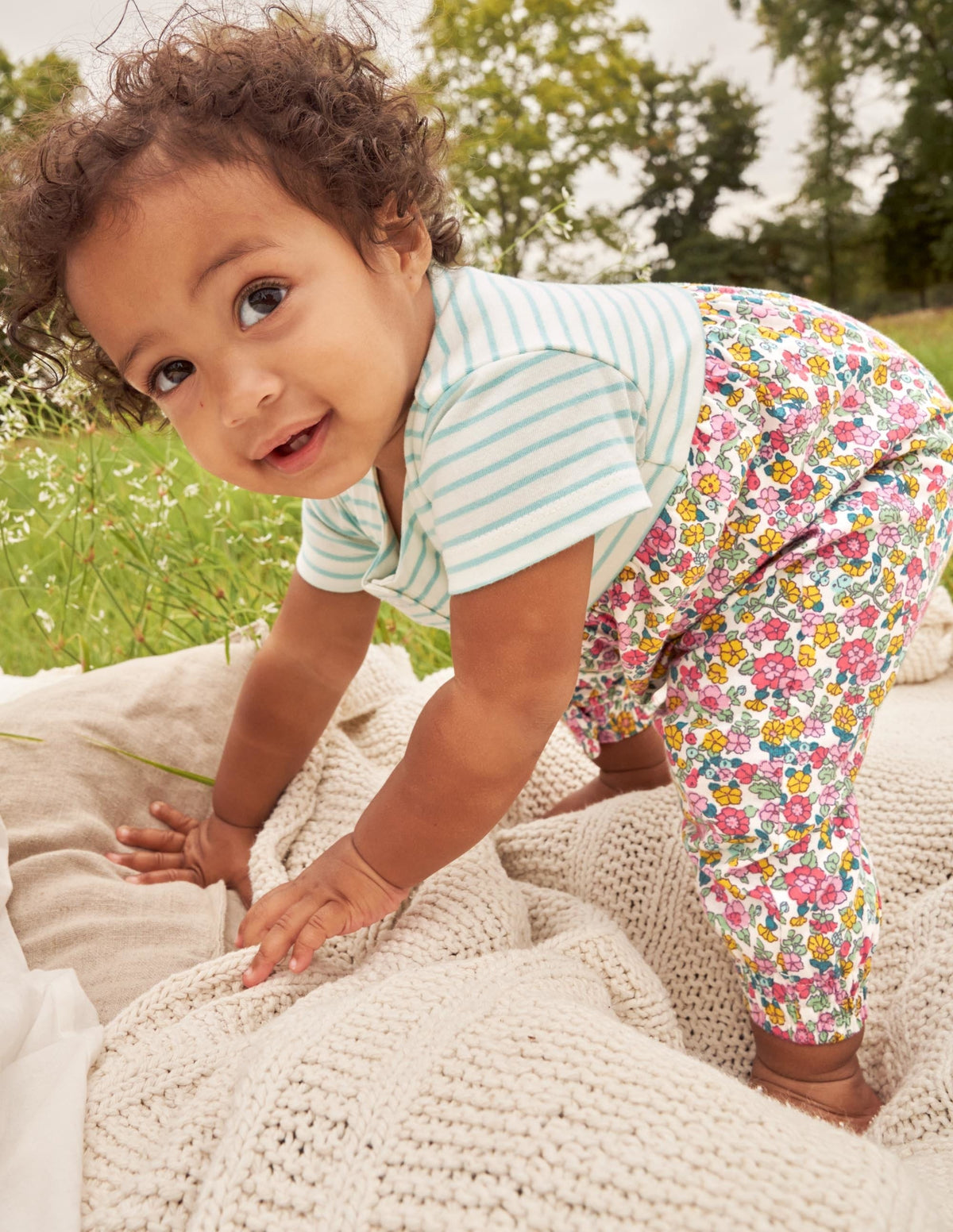 Jersey Hotchpotch Romper-Multi Vintage Flowerbed - Image 4
