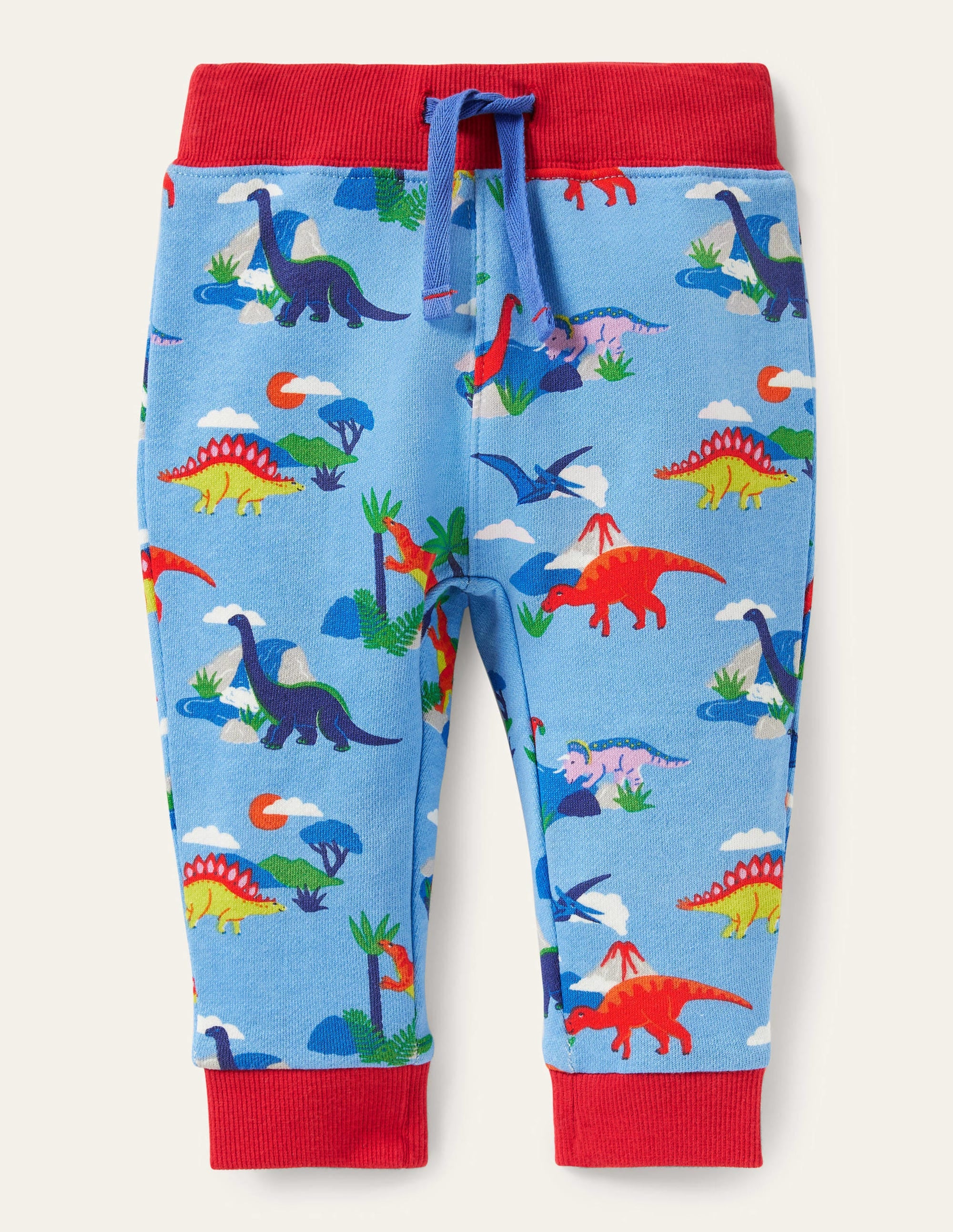 Jersey Printed Bottoms-Surfboard Blue Dino Scene - Image 1