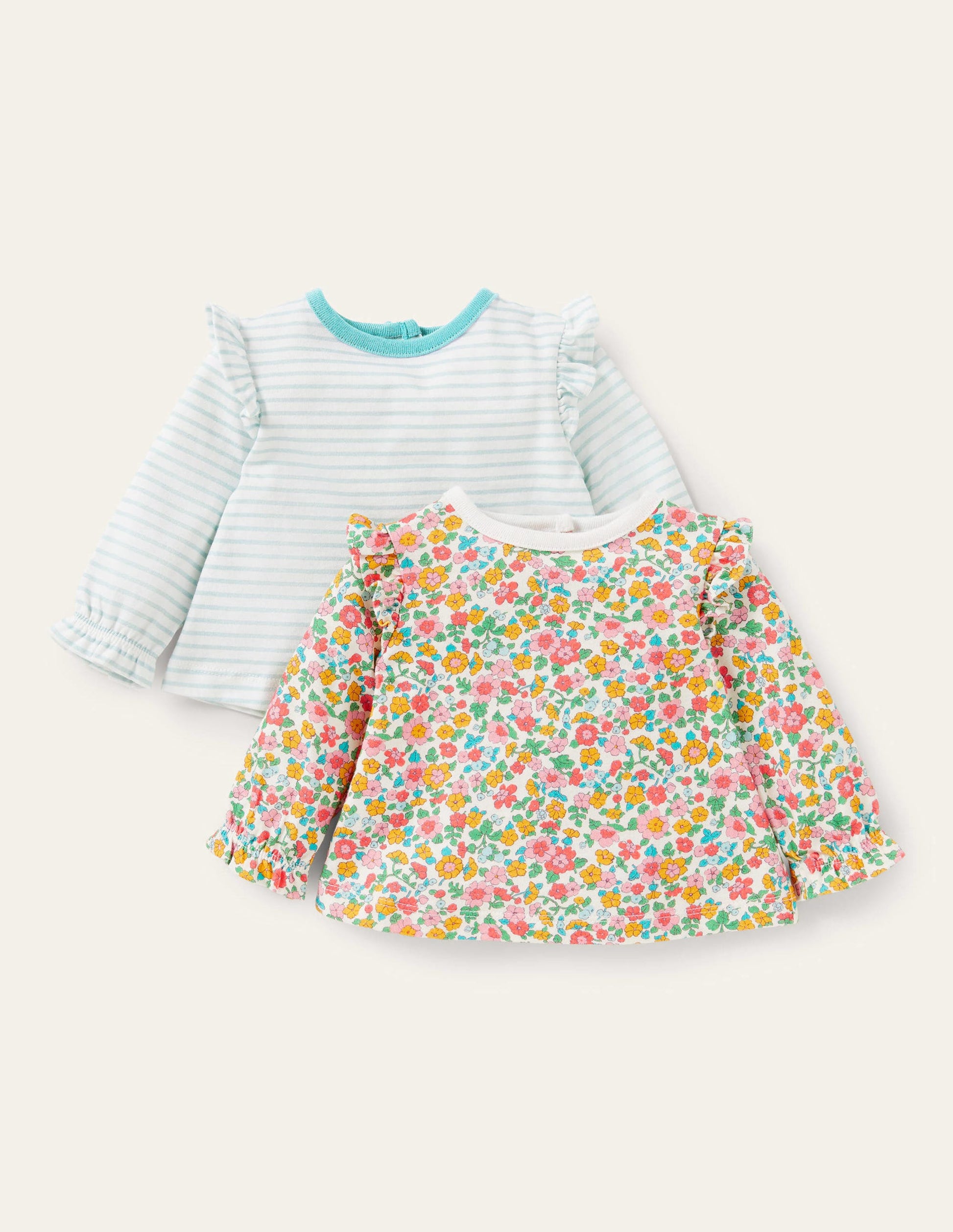 Twin Pack T-shirts-Multi Vintage Flowerbed-1