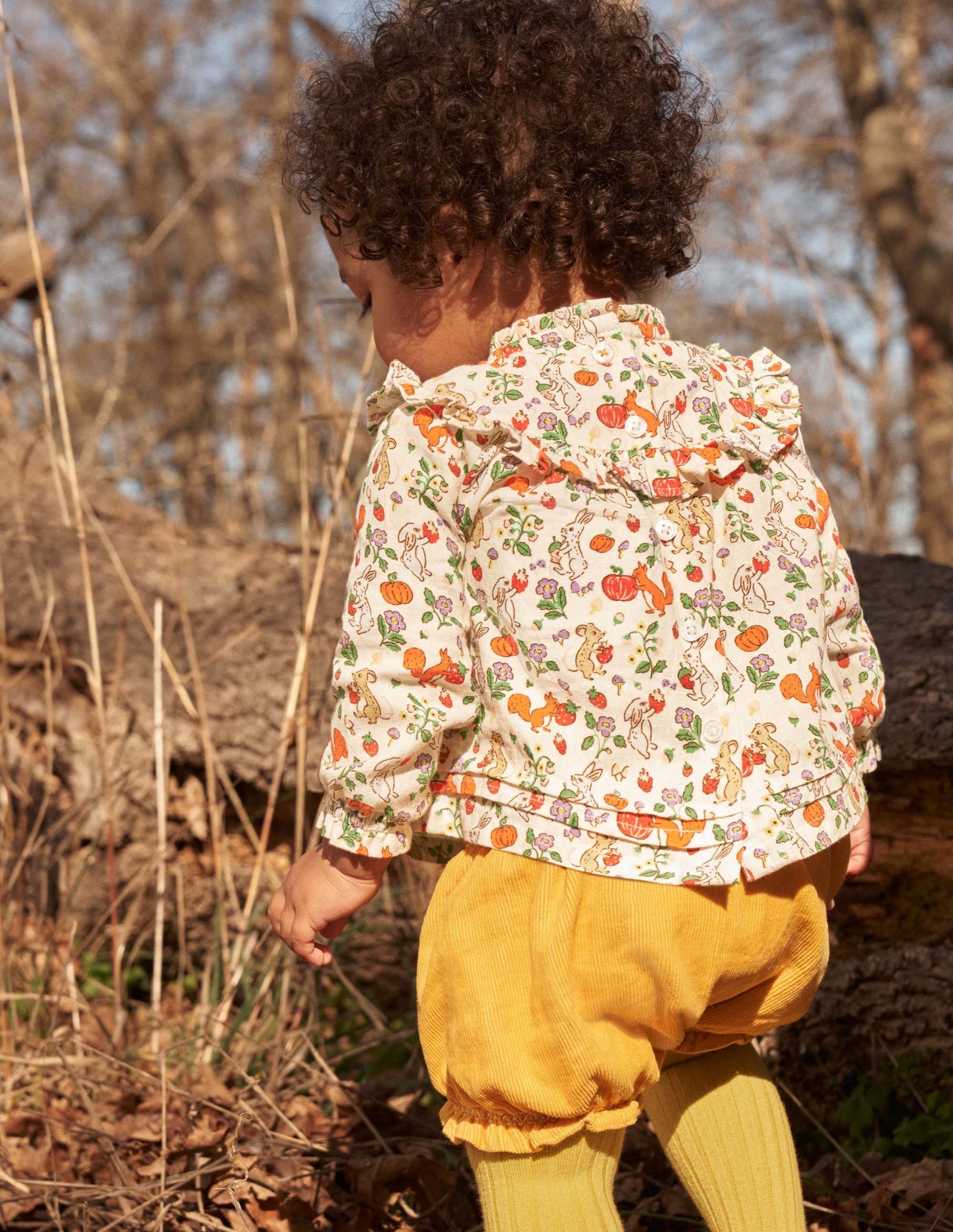 Printed Top and Bloomers-Ivory Woodland Friends-7