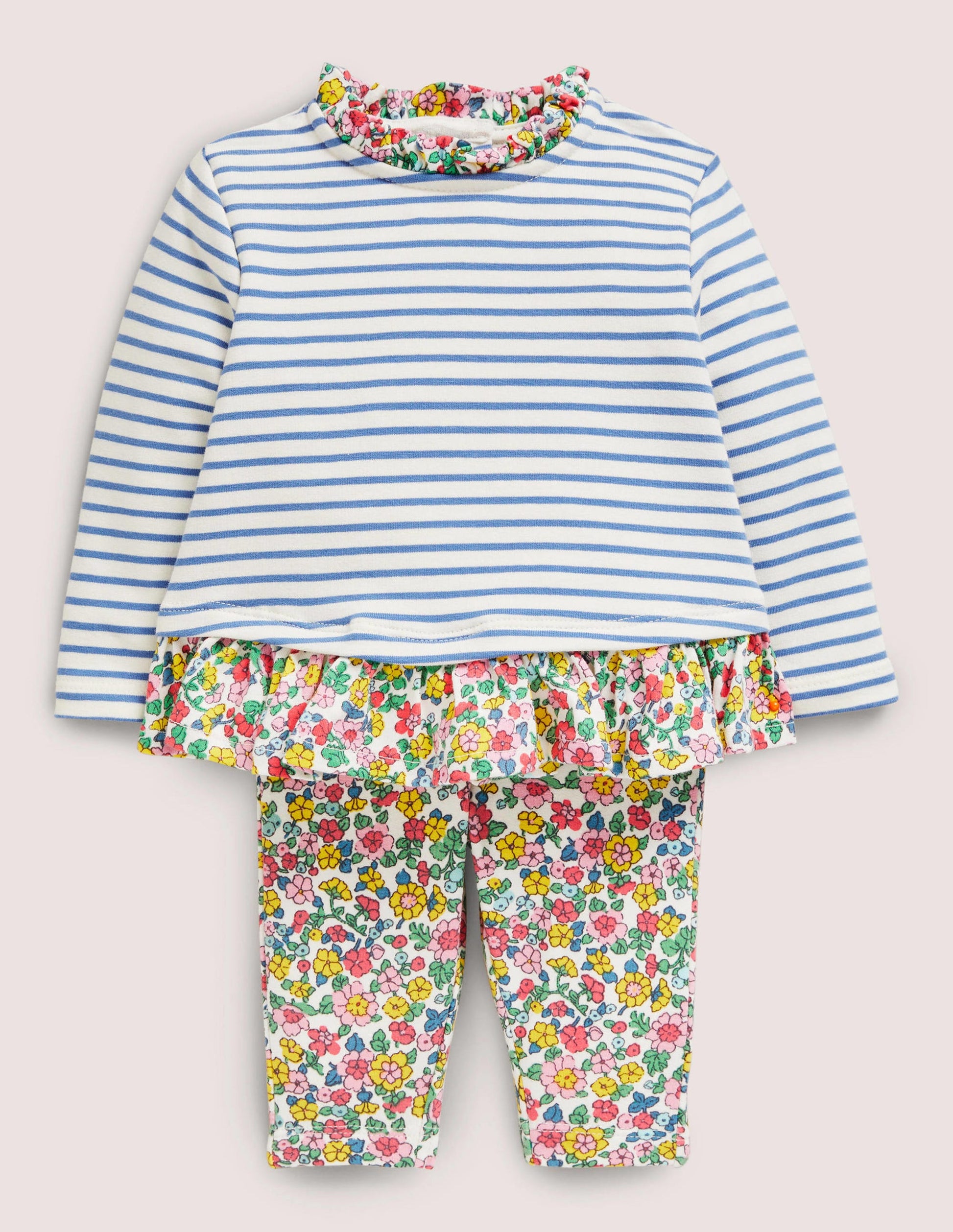 Jersey Hotchpotch Playset-Ivory/Blue Vintage Flowerbed-1