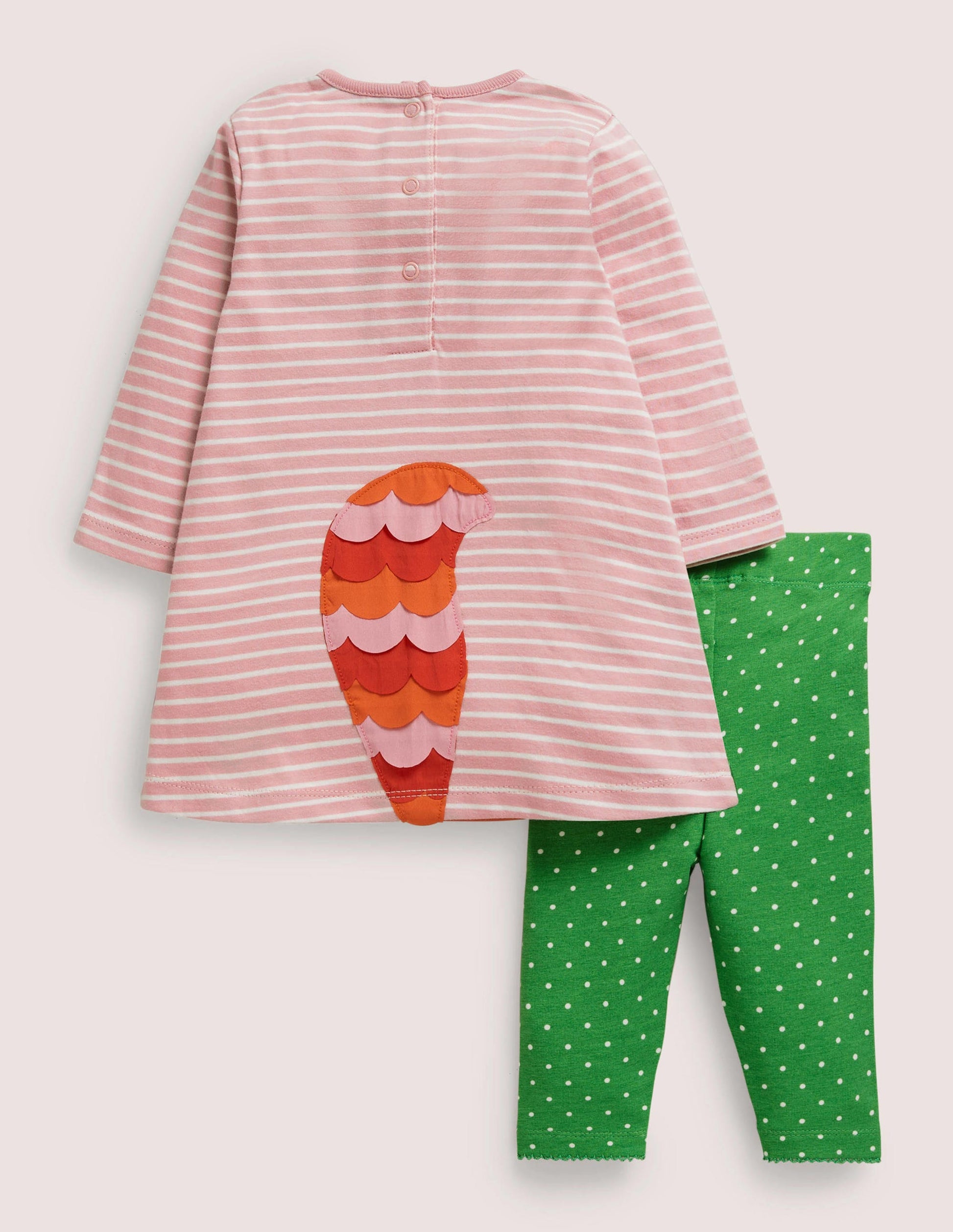 Appliqué Dress and Legging Set-Boto Pink/Ivory Squirrel-2