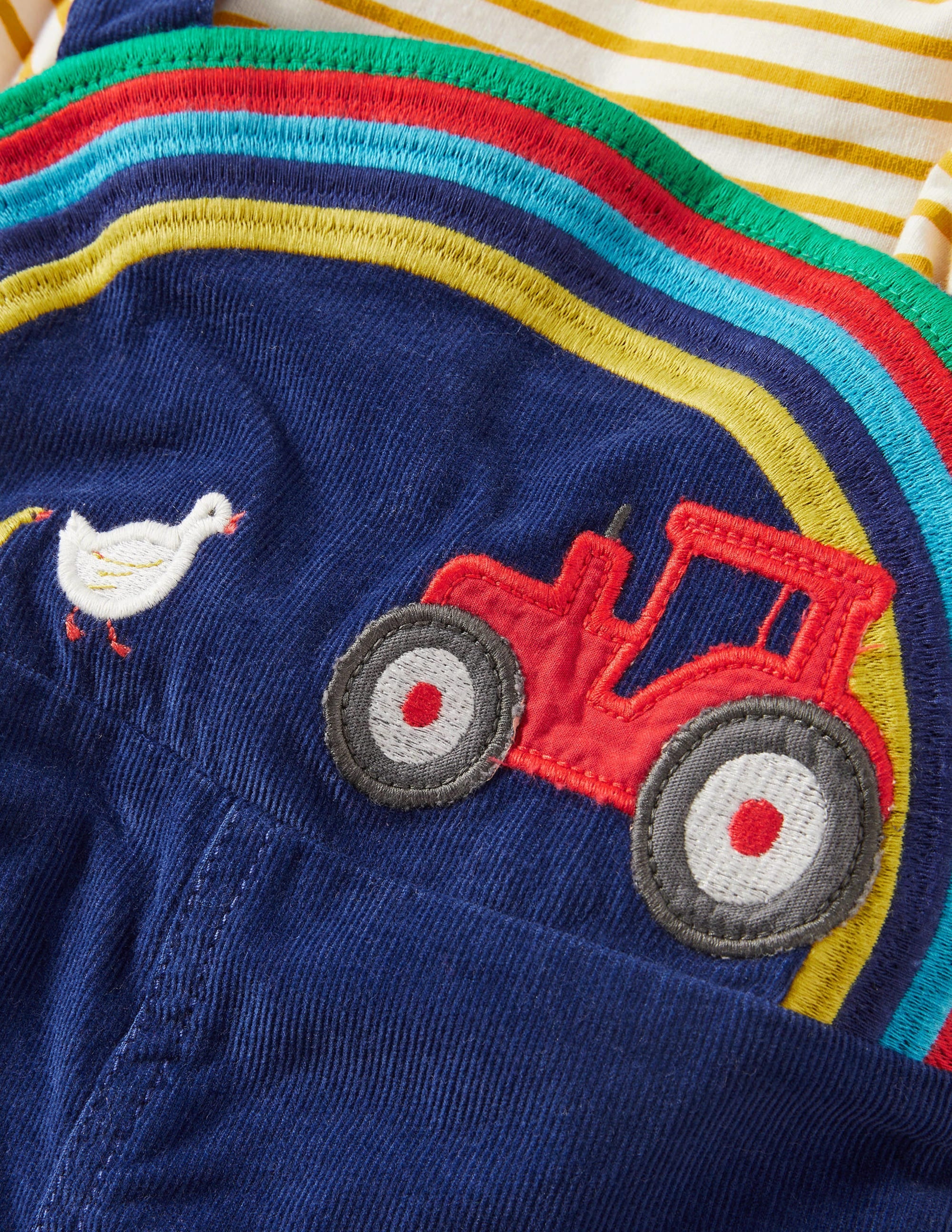 Woven Dungaree Set-Starboard Blue Farm - Image 2