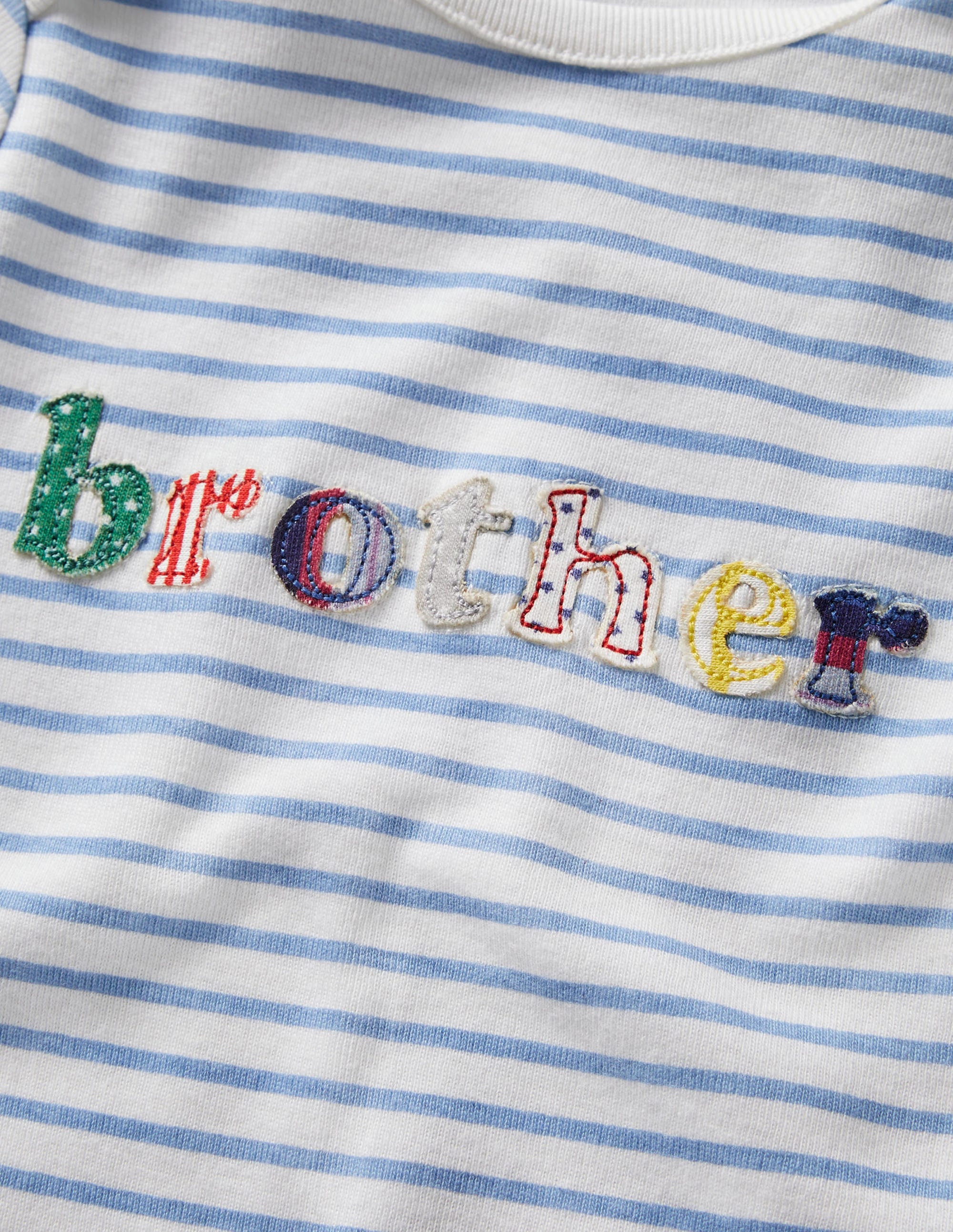 Sibling Brother Sleepsuit-Ivory/Dusty Blue - Image 3
