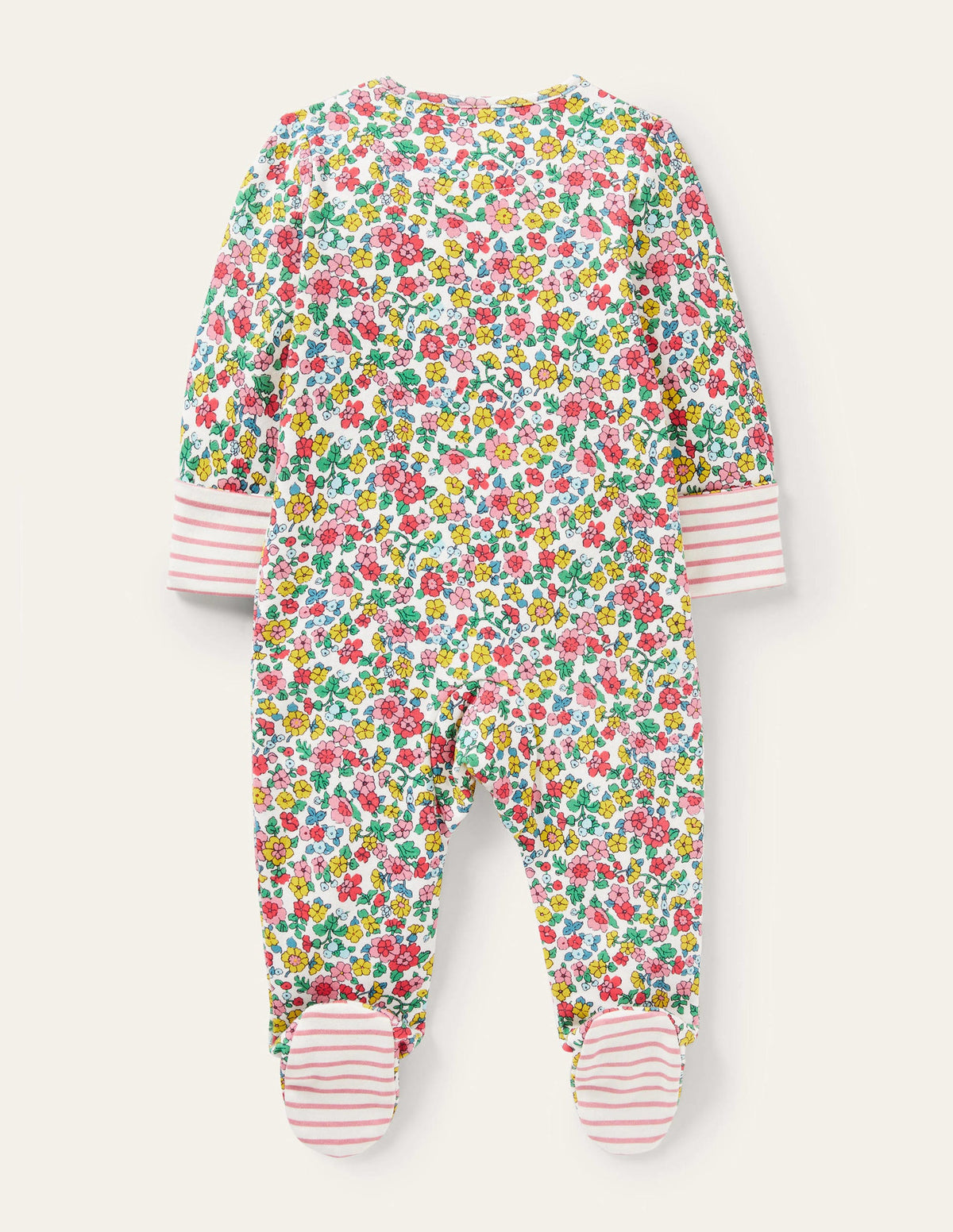 Zip Sleepsuit-Multi Vintage Flowerbed-2