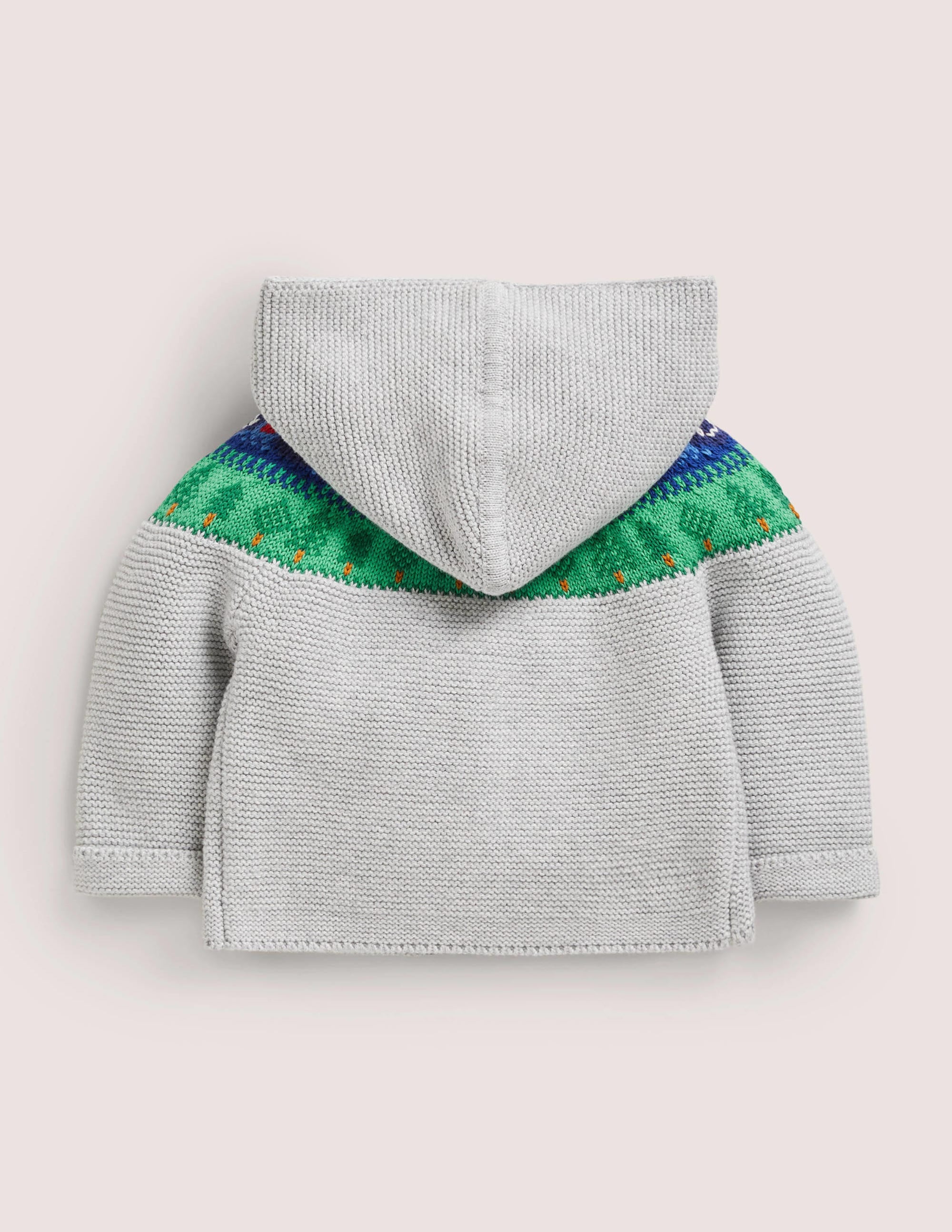 Fair Isle Knitted Jacket-Grey Marl Tractors - Image 2