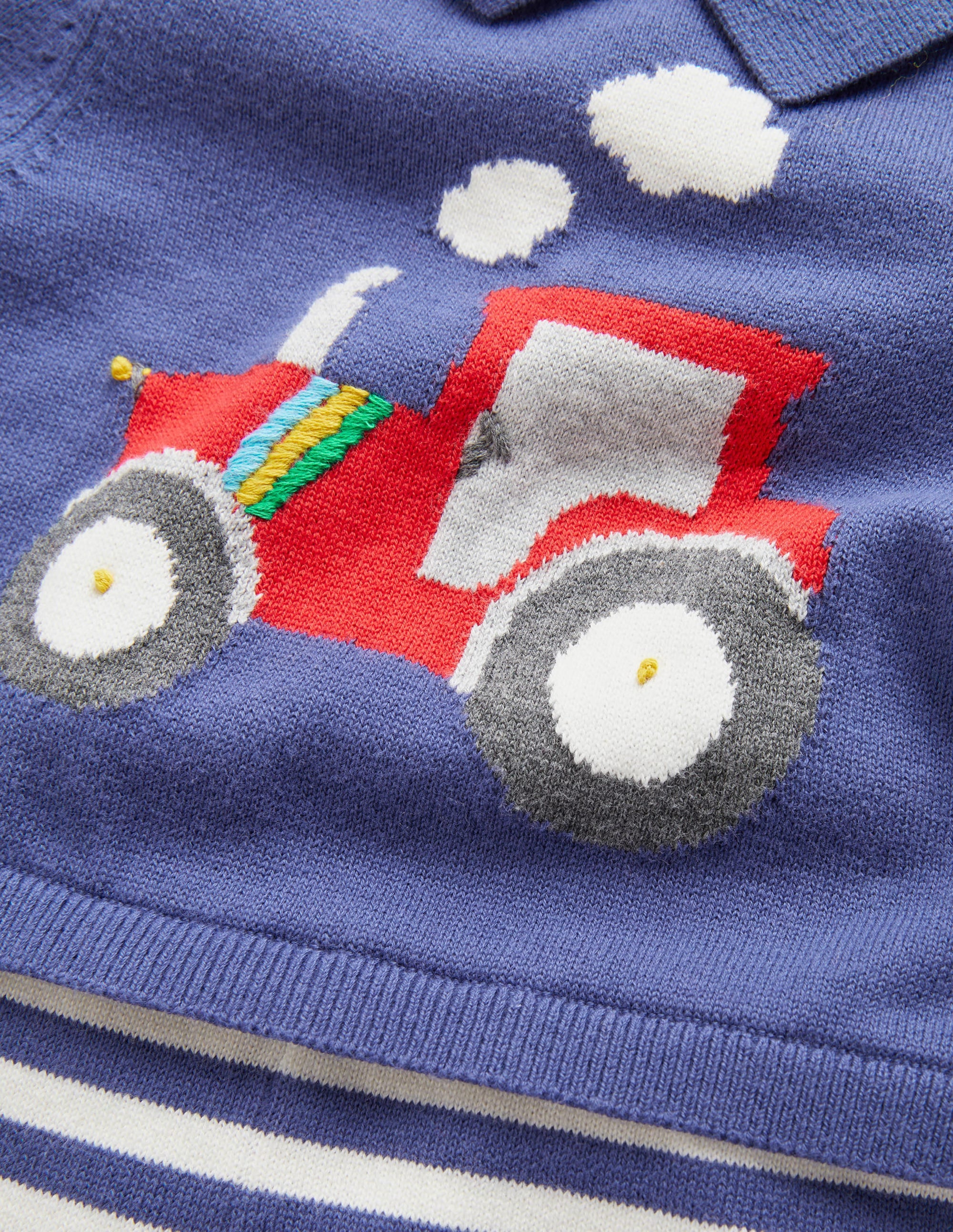 Knitted Collared Romper-Starboard Tractor - Image 3